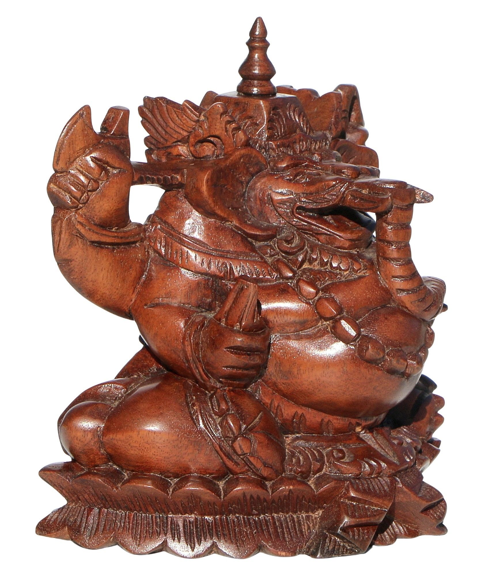 Wogeka Dekofigur Ganesha Elefantengott Holz-Figur Elefant Feng Shui Asien