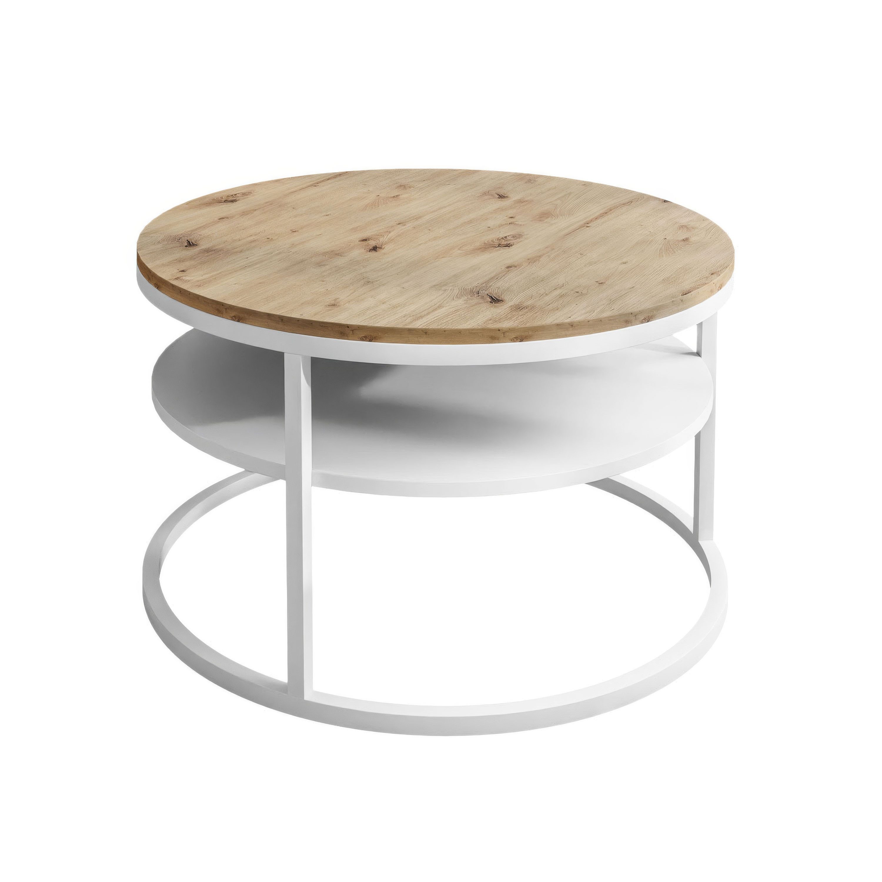 Lookway Couchtisch CIRI LOFT mit Ablage (1 Tisch), Durchmesser: 70 cm günstig online kaufen