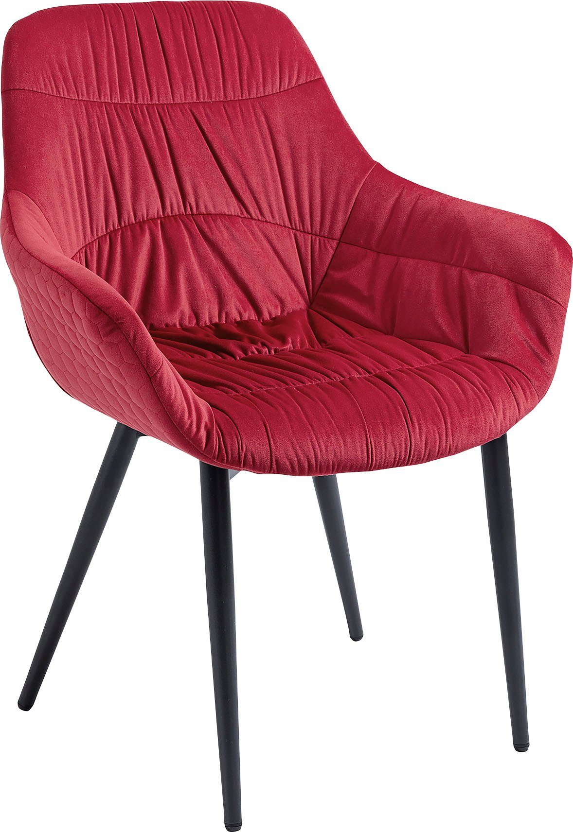 SalesFever Armlehnstuhl, 2-fach gesteppt Rot/Schwarz | Stühle