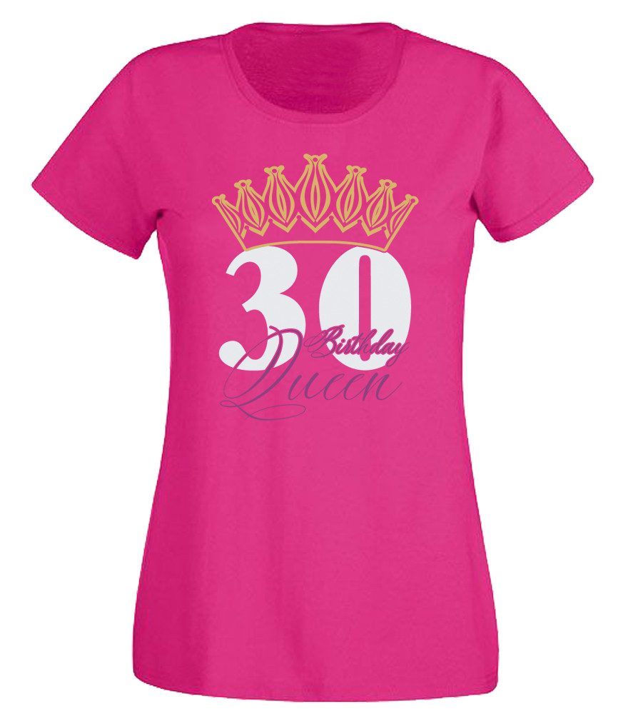 G-graphics T-Shirt 30 – Birthday Queen Slim-fit Damen T-Shirt mit Motiv zum günstig online kaufen