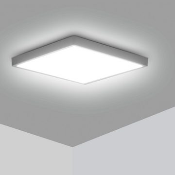 LETGOSPT Deckenleuchte LED Deckenleuchte Flat, 24W 6000K, 2400lm, IP44 LED Deckenlampe, LED fest integriert, ‎Kaltweiß, Ultraflache LED Deckenlampe, für Badezimmer, Flur, Küche, Schlafzimmer