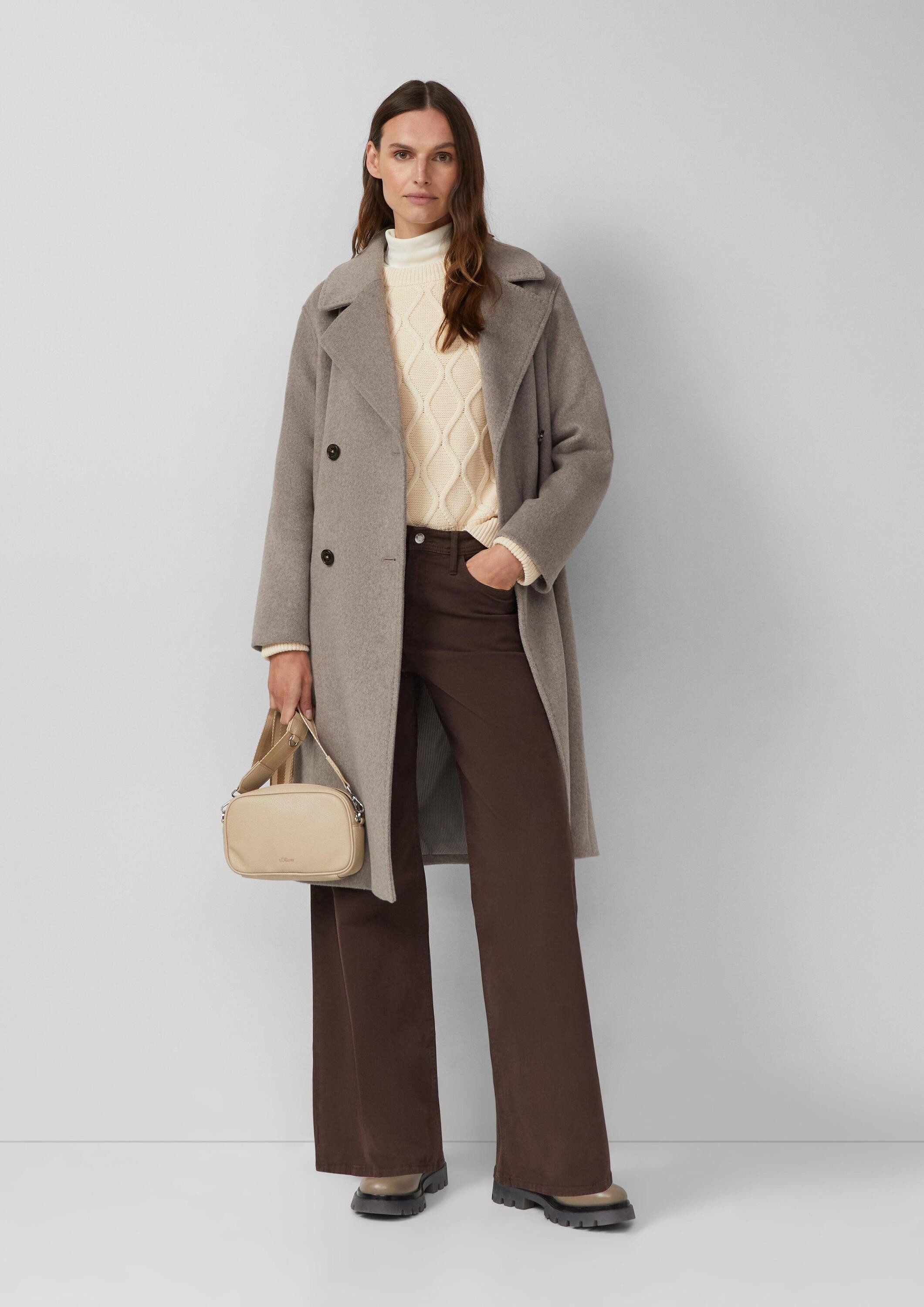 s.Oliver Longpullover Strickpullover Pullover im Relaxed Fit mit Zopfmuster