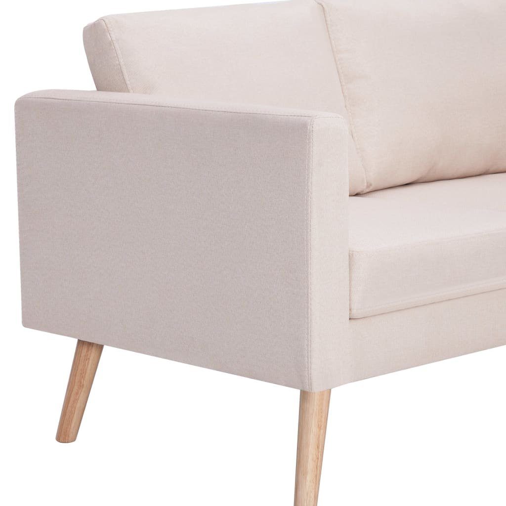 Sofa 2-tlg. Cremeweiß Sofagarnitur furnicato Stoff