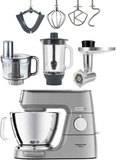 KENWOOD Küchenmaschine Titanium Chef Baker KVC85.594SI, 1200 W, 5 l Schüssel, inkl. umfangreiches Zubehör, mit integrierter EasyWeigh Waage