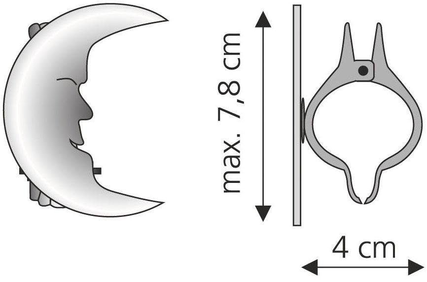 Liedeco Dekoklammer Mond, Gardinen, Vorhänge, (Packung, günstig online kaufen
