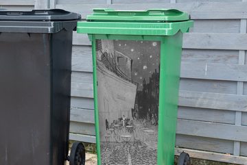 MuchoWow Wandsticker Die kleine Straße - Vincent van Gogh - Schwarz und weiß (1 St), Mülleimer-aufkleber, Mülltonne, Sticker, Container, Abfalbehälter