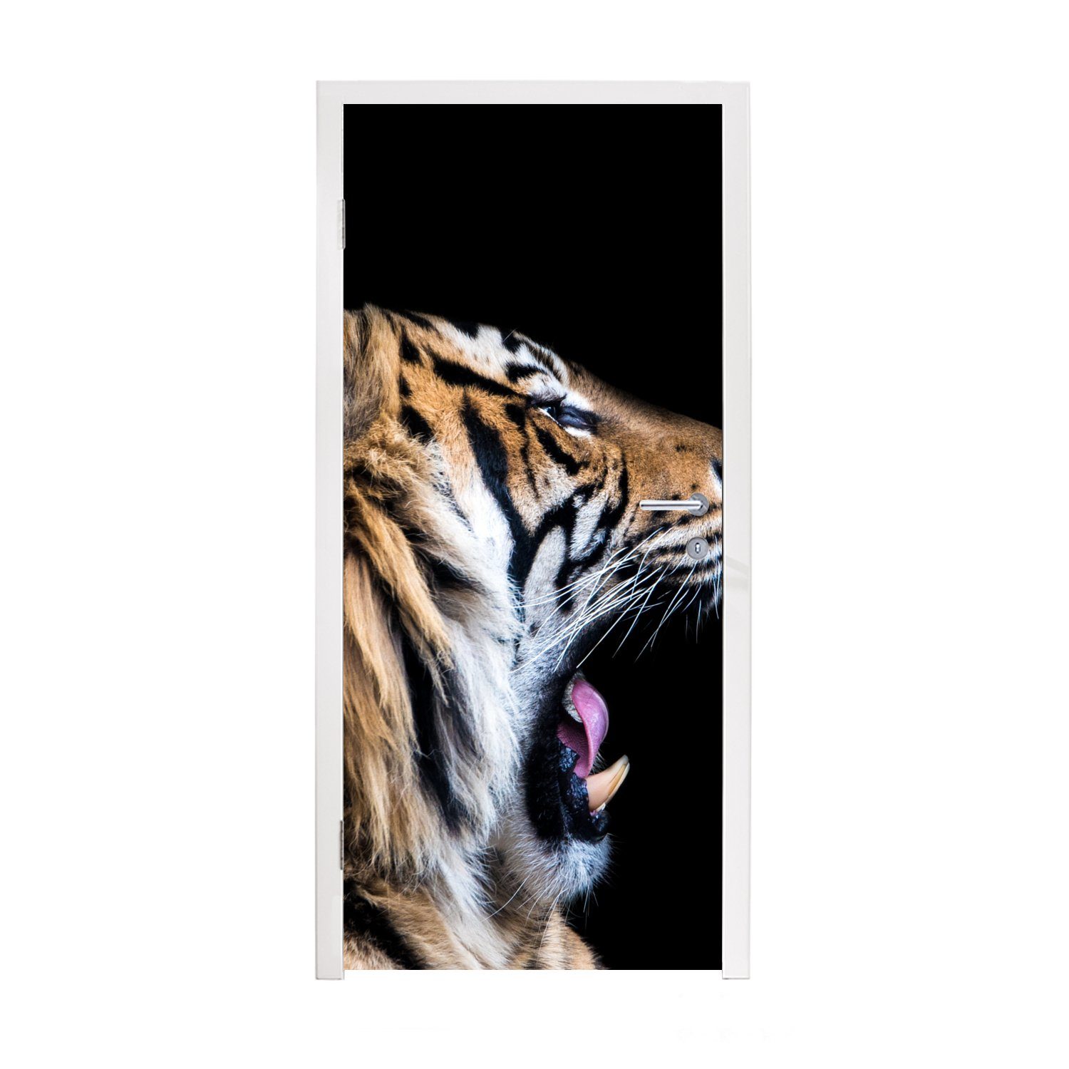MuchoWow Türtapete Tiger - Tiere - Porträt, Matt, bedruckt, (1 St), Fototapete für Tür, Türaufkleber, 75x205 cm