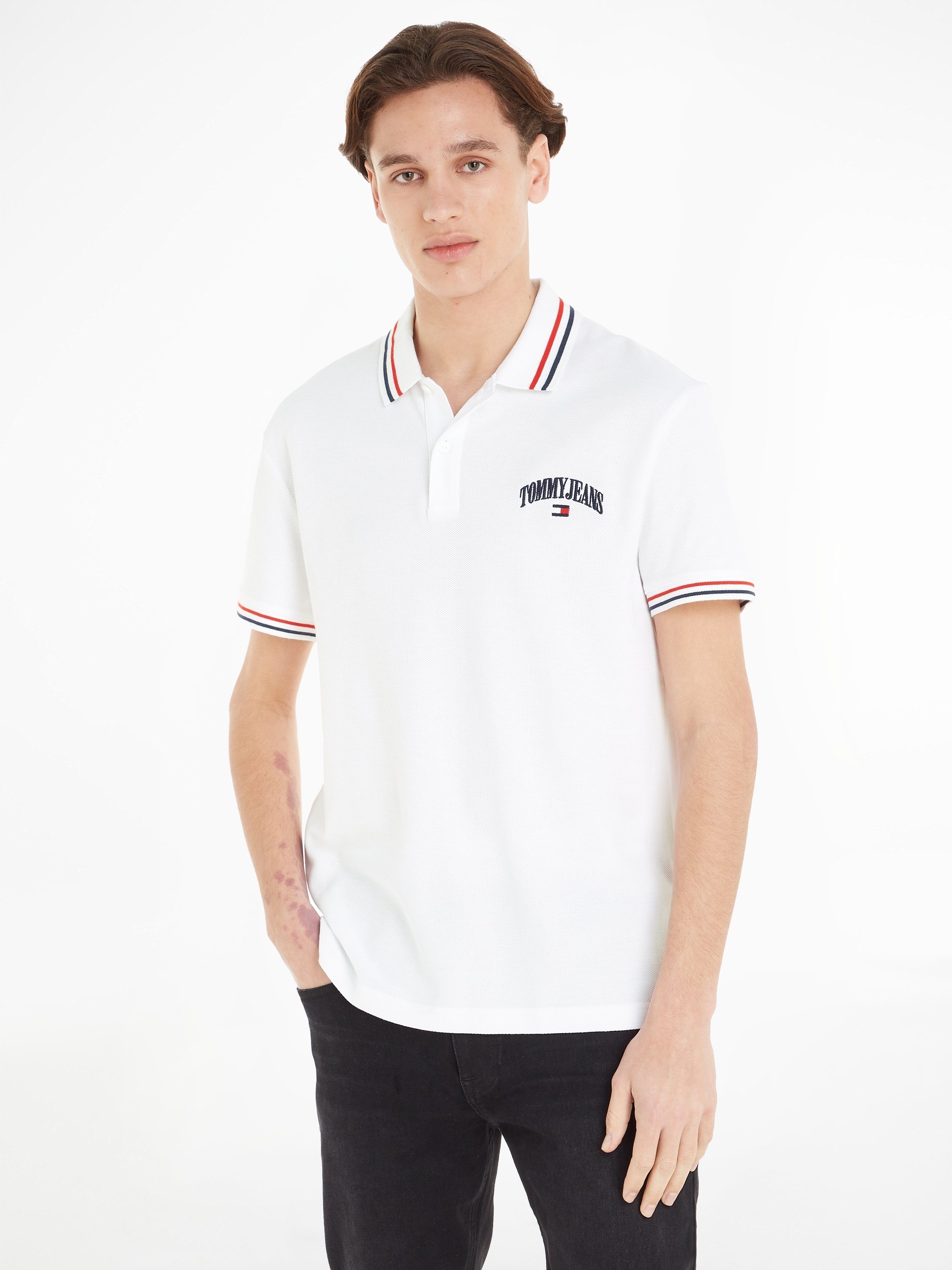 Jeans White Poloshirt TIPPED POLO Tommy CLSC GRAPHIC TJM