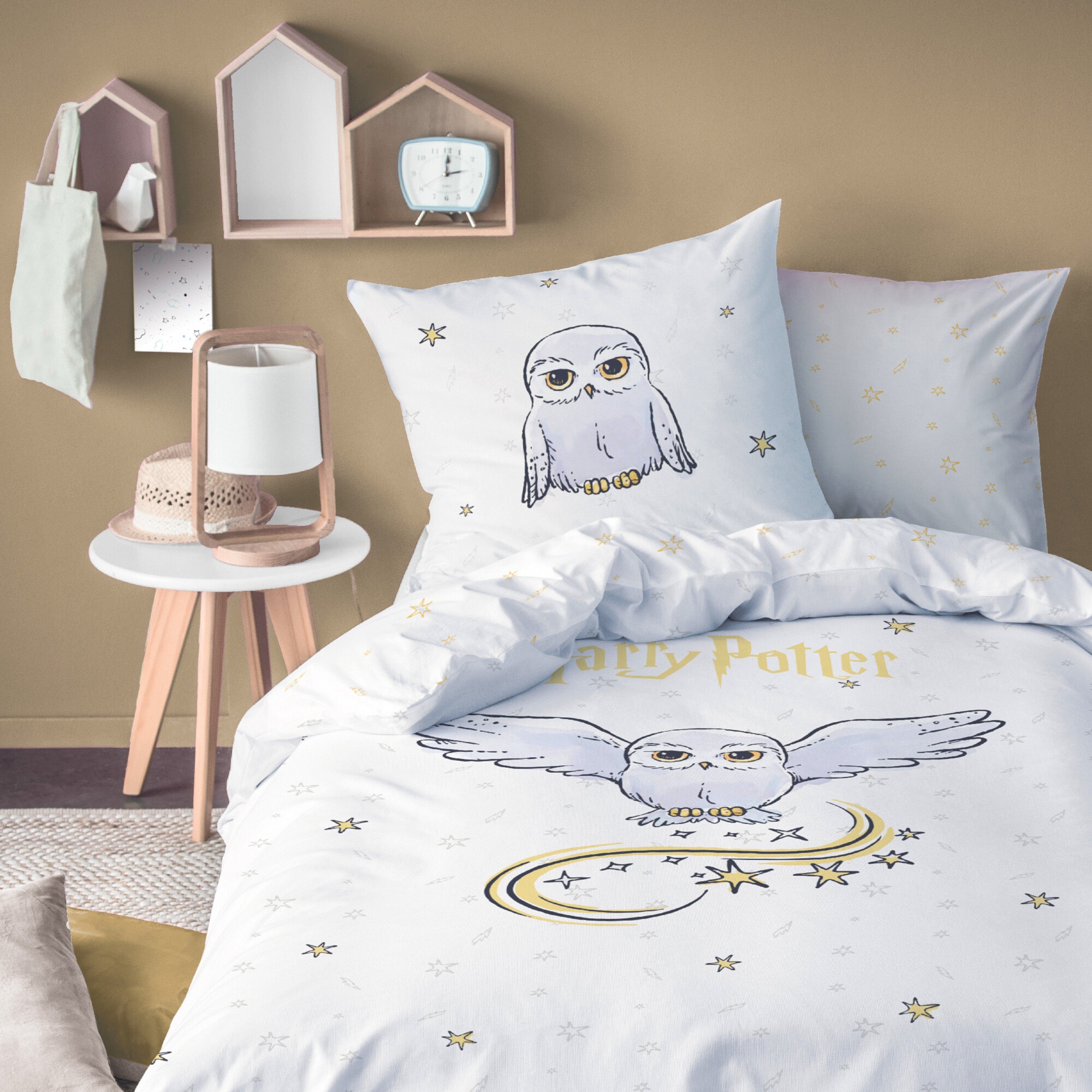 MTOnlinehandel Bettwäsche Harry Potter Eule Hedwig 135x200 + 80x80 cm, 100 günstig online kaufen