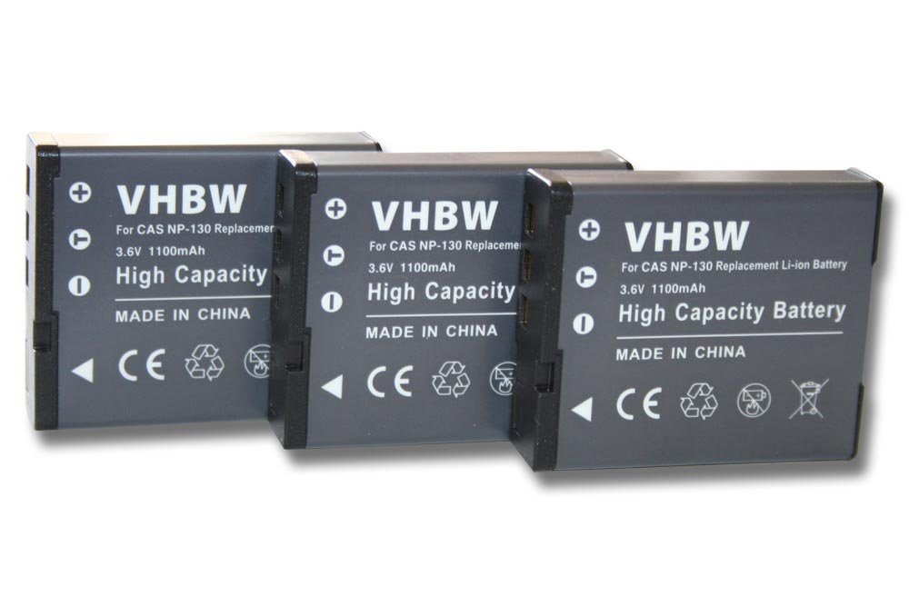 vhbw kompatibel mit Casio Exilim EX Serie H30, ZR100, ZR200, ZR300 Kamera-Akku Li-Ion 1100 mAh (3,6 V)