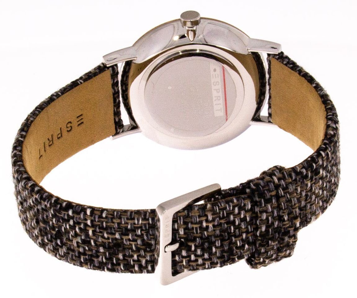 Esprit Quarzuhr ESPRIT Herrenuhr Plywood Black Grey Canvas - G ES1G030L0045