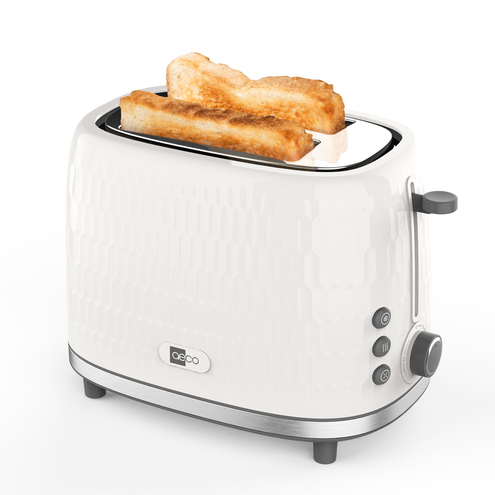AECO Toaster toastlab ONE Toaster, Zwei extra große Toastschlitze, für 2 Scheiben, 950 W, Edelstahl