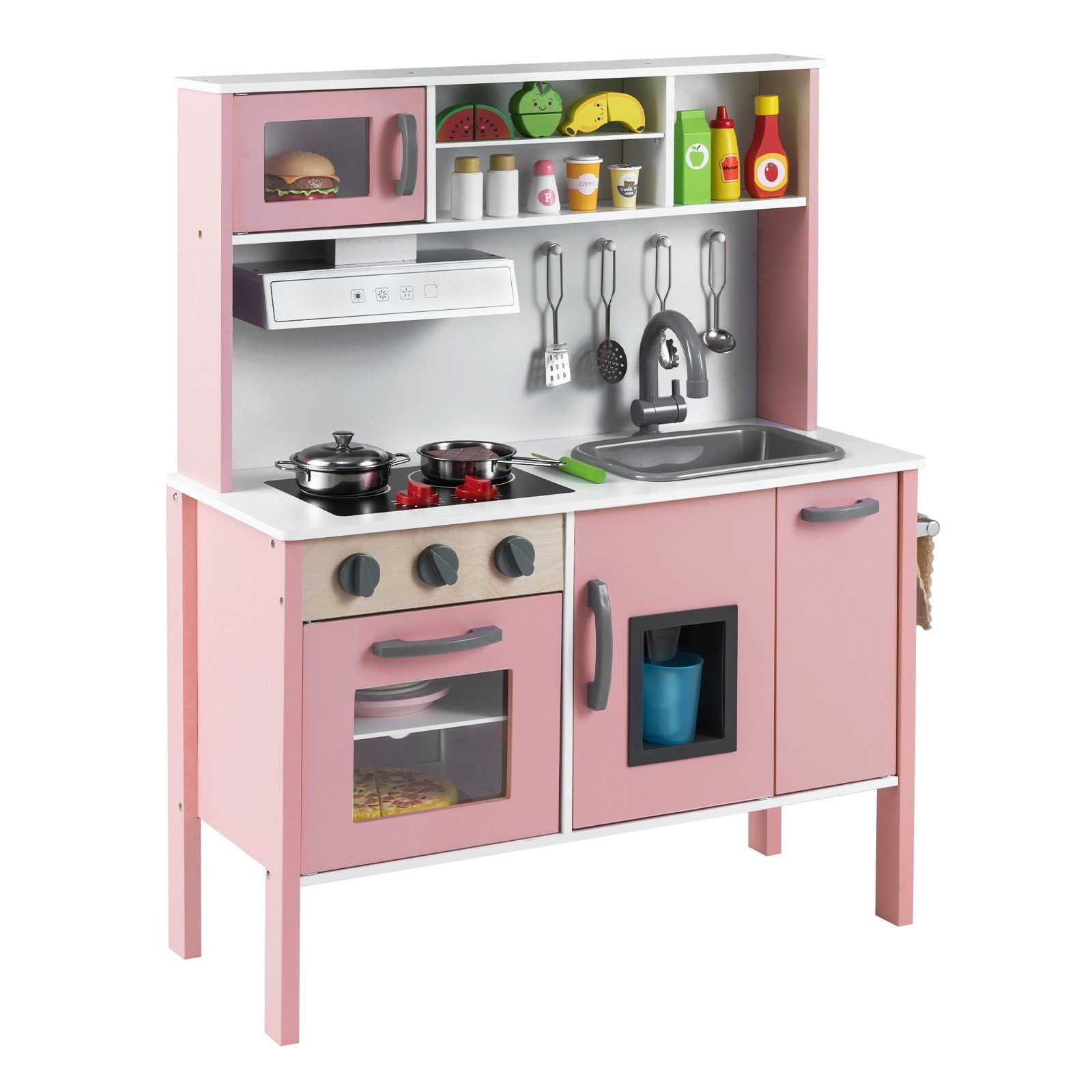 COSTWAY Spielküche Kinderküche, mit 18 TLG. Zubehör günstig online kaufen