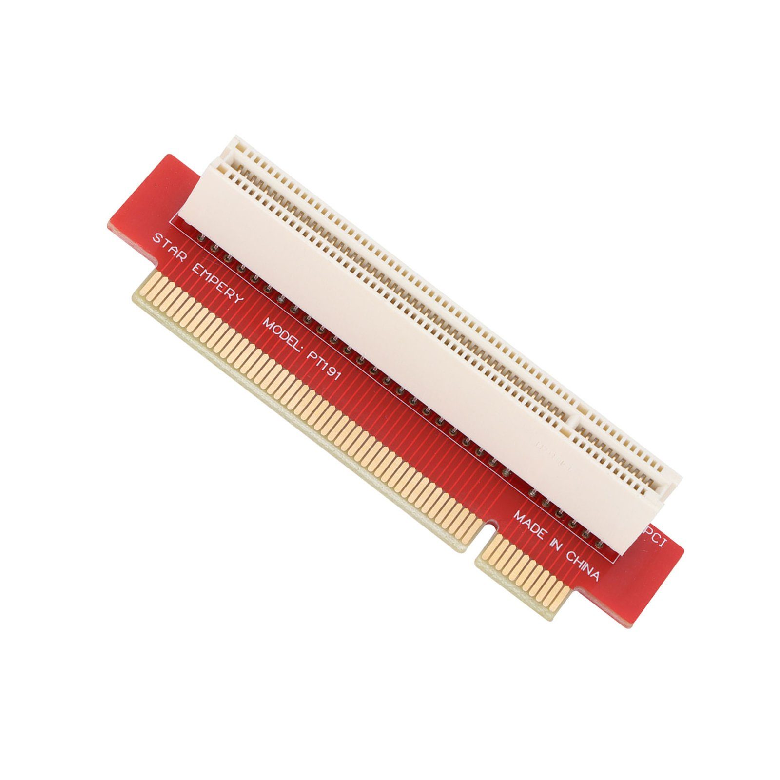 Bolwins G51 PCI Riser Karte PCI Stecker auf PCI Buchse Verlängerung Adapter PC Computer-Adapter PCI 32-Bit Stecker (männlich, 90° abgewinkelt) zu PCI 32-Bit Buchse (weiblich), 0 cm, 90° Winkel-Design für enge Gehäuse, kompakt und leicht, Plug & Play