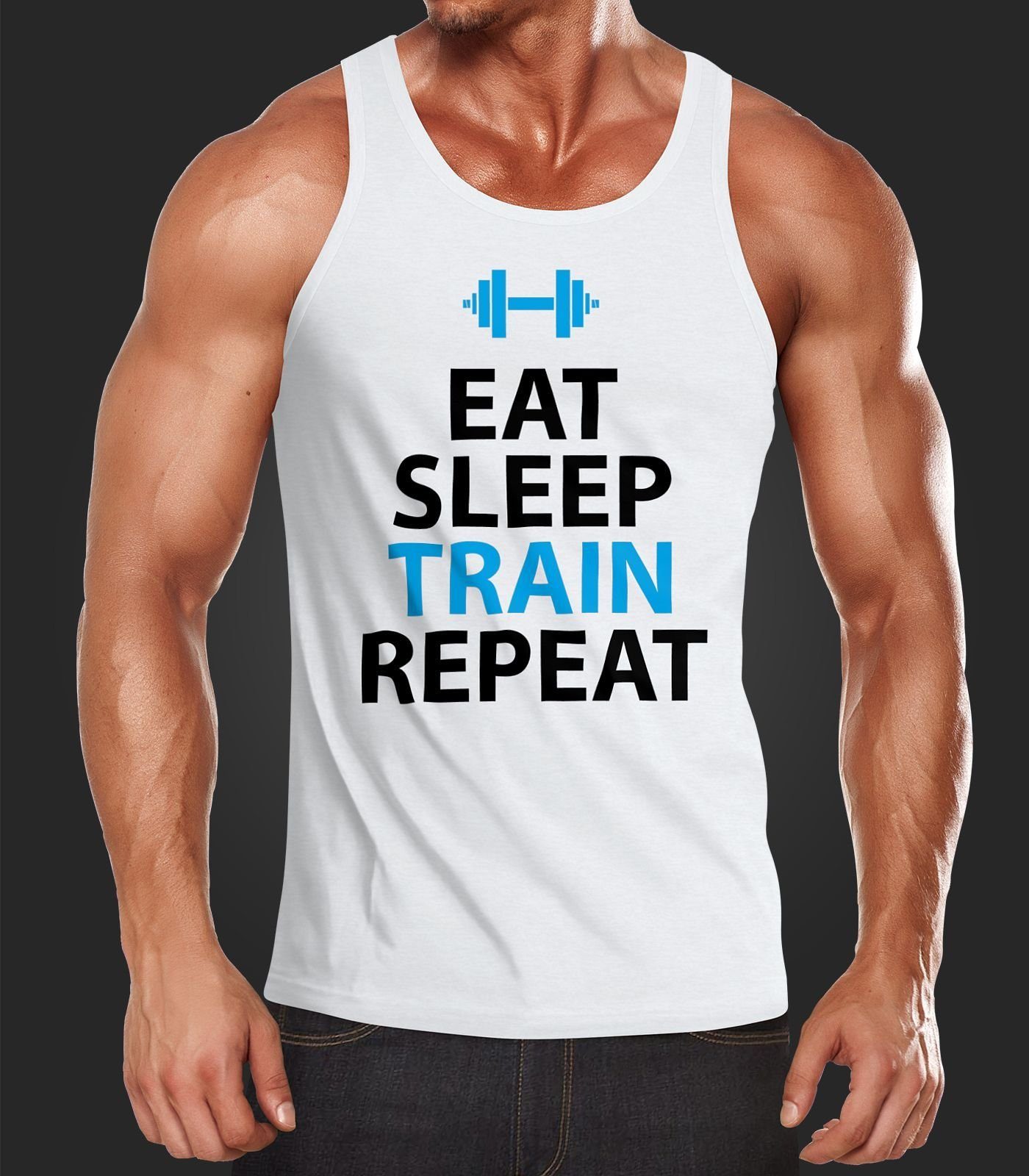MoonWorks Tanktop Herren Tanktop Eat Sleep günstig online kaufen