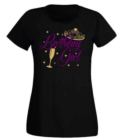 G-graphics T-Shirt Damen T-Shirt - Birthday Girl zum Geburtstag, mit trendigem Frontprint, Slim-fit, Aufdruck auf der Vorderseite, Spruch/Sprüche/Print/Motiv, für jung & alt