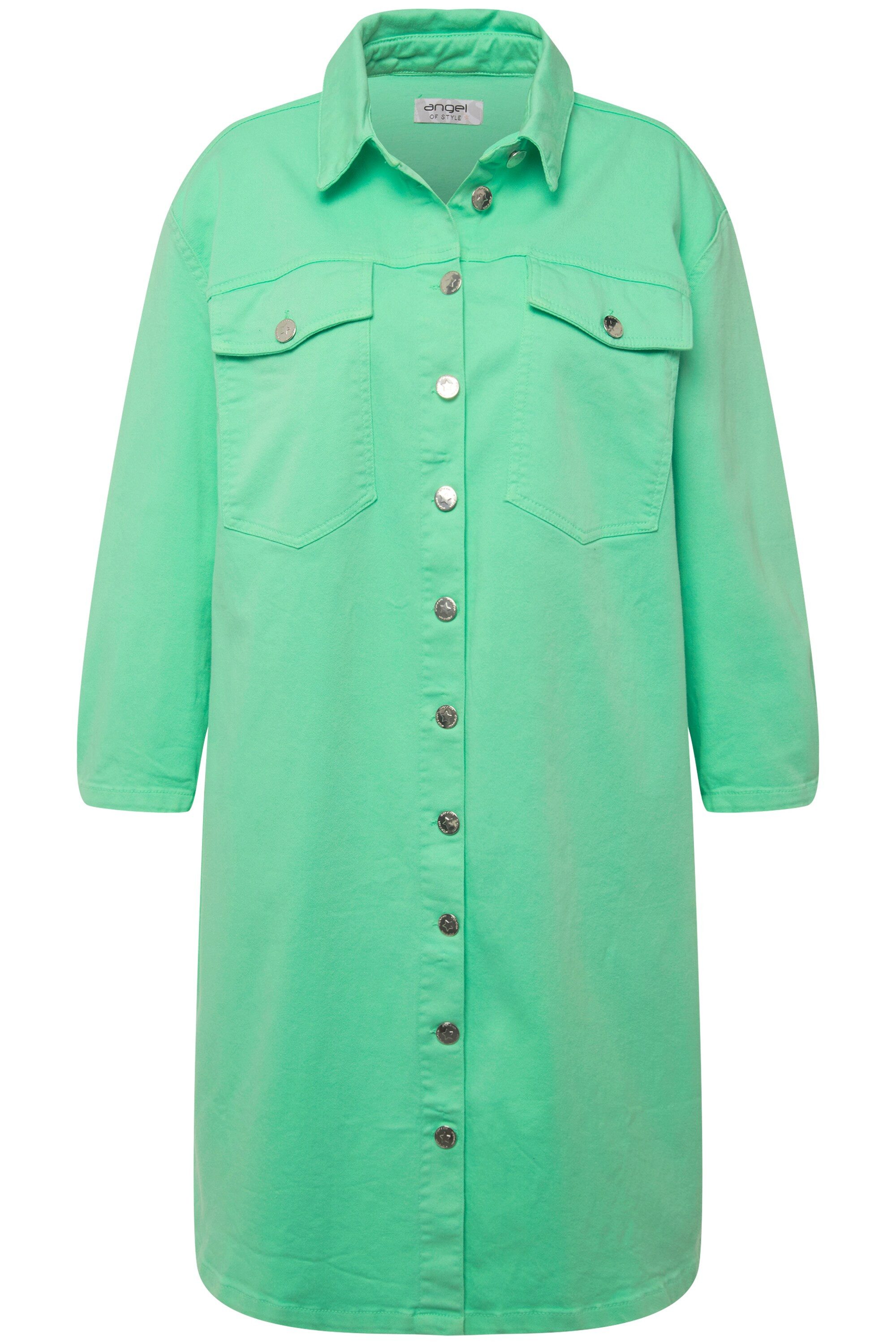 Angel of Style Sommerjacke Hemd Twill Hemdkragen Rückendruck Langarm günstig online kaufen