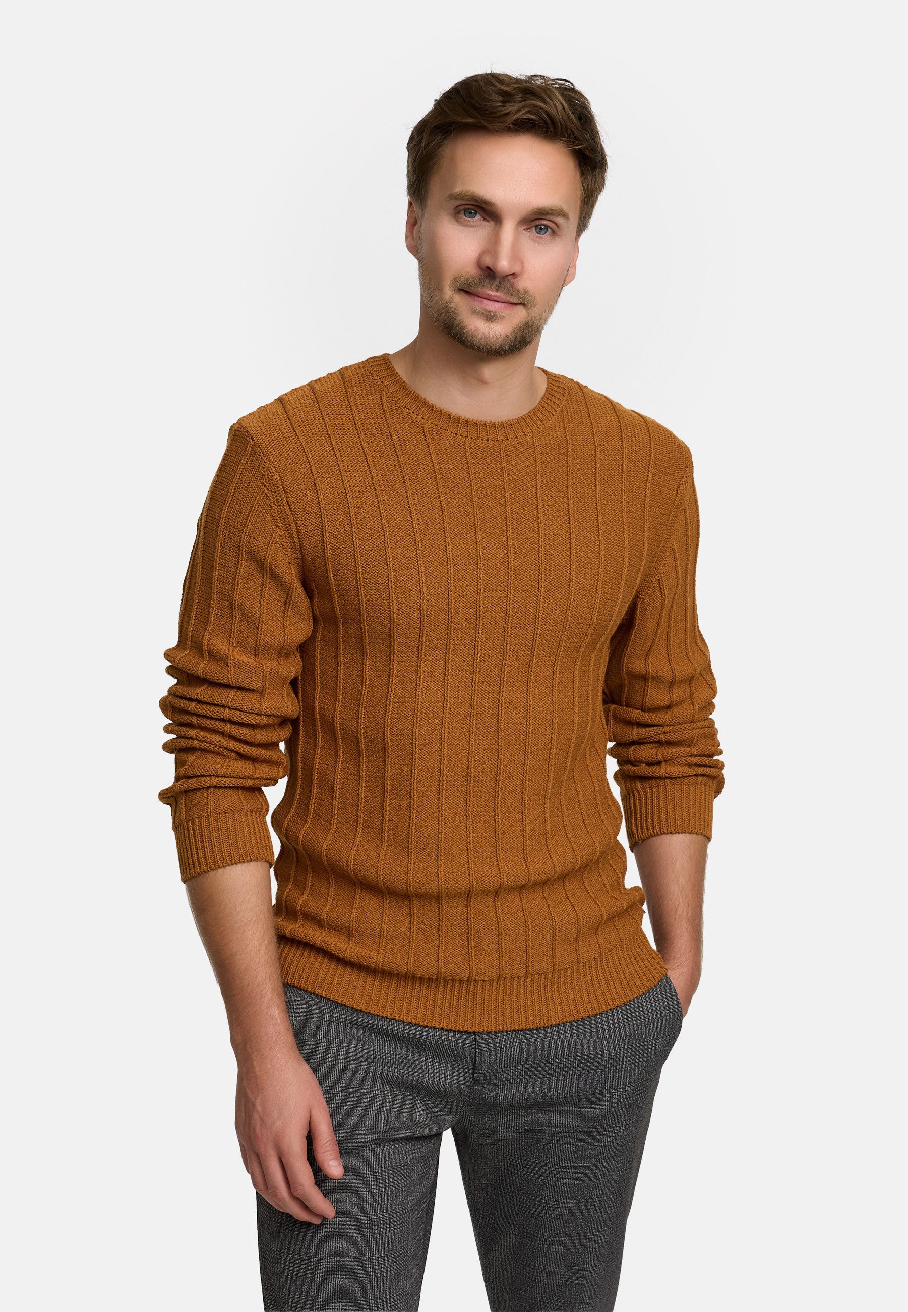 Jeff Strickpullover Herren JFTruman crew Pullover Herrenpullover aus 100 % Baumwolle gefertigt