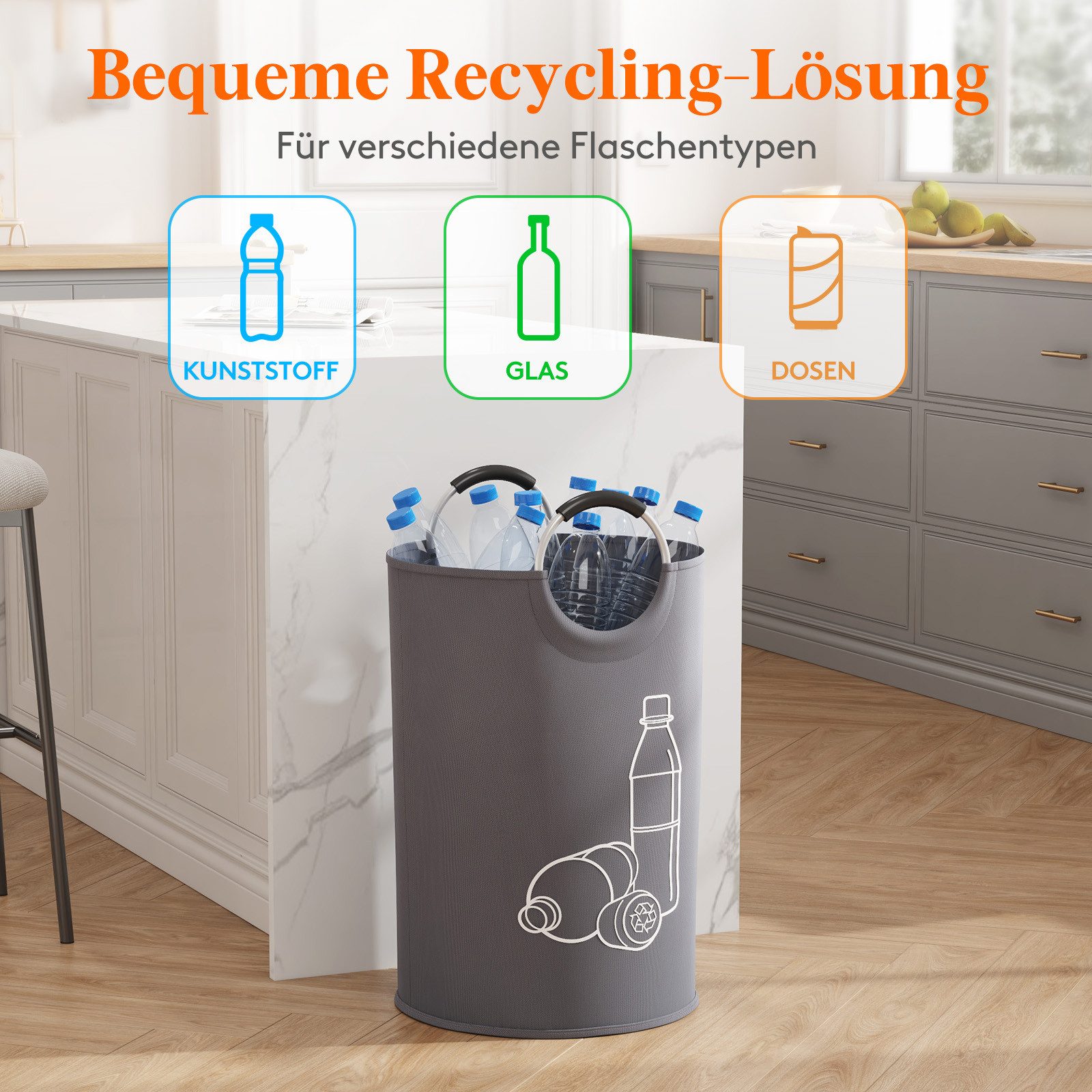 Lifewit Müllsackständer Pfandflaschen Sammelbehälter, Groß Pfandflaschen Aufbewahrung