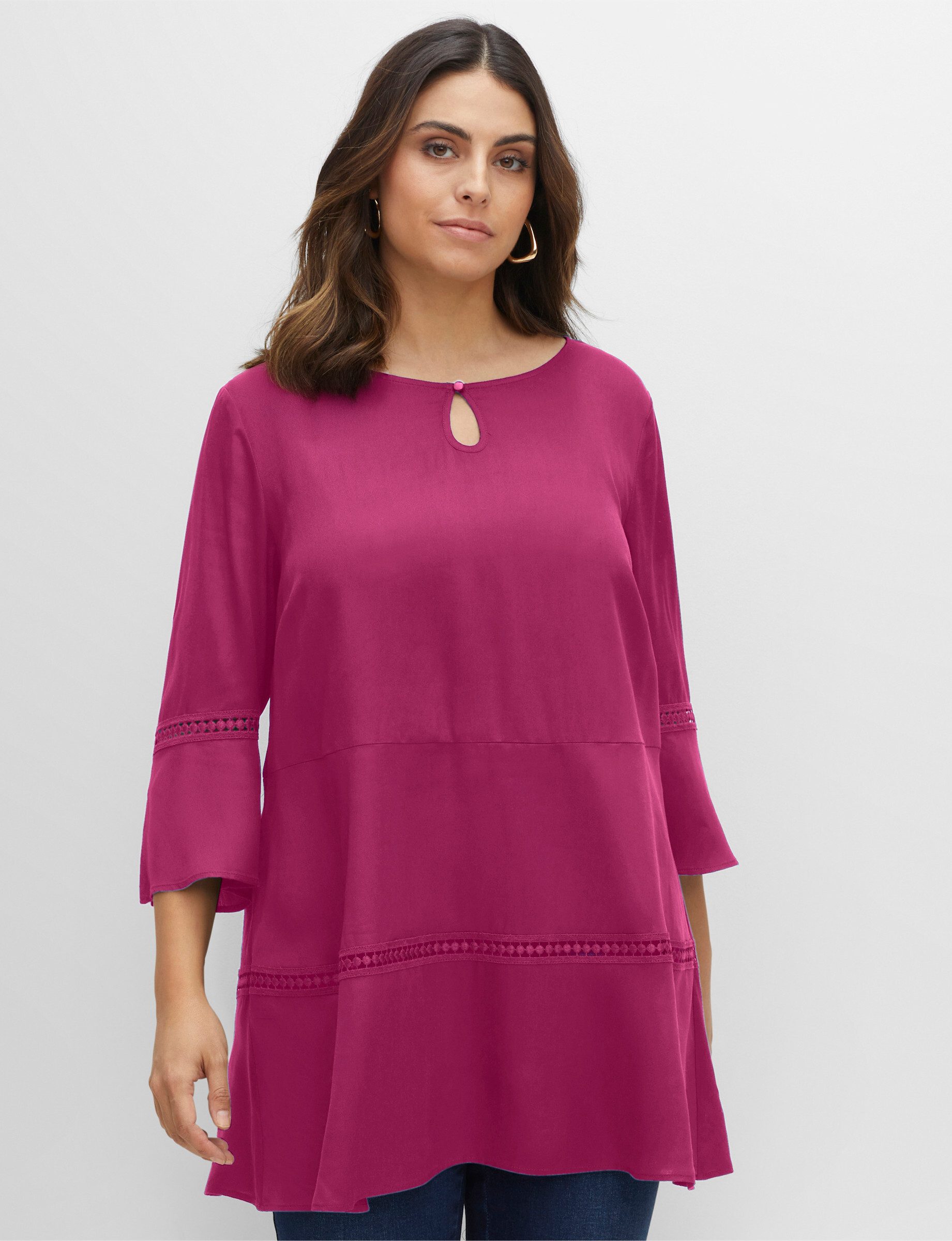 Sheego Klassische Bluse Tunika 3/4-Arm
