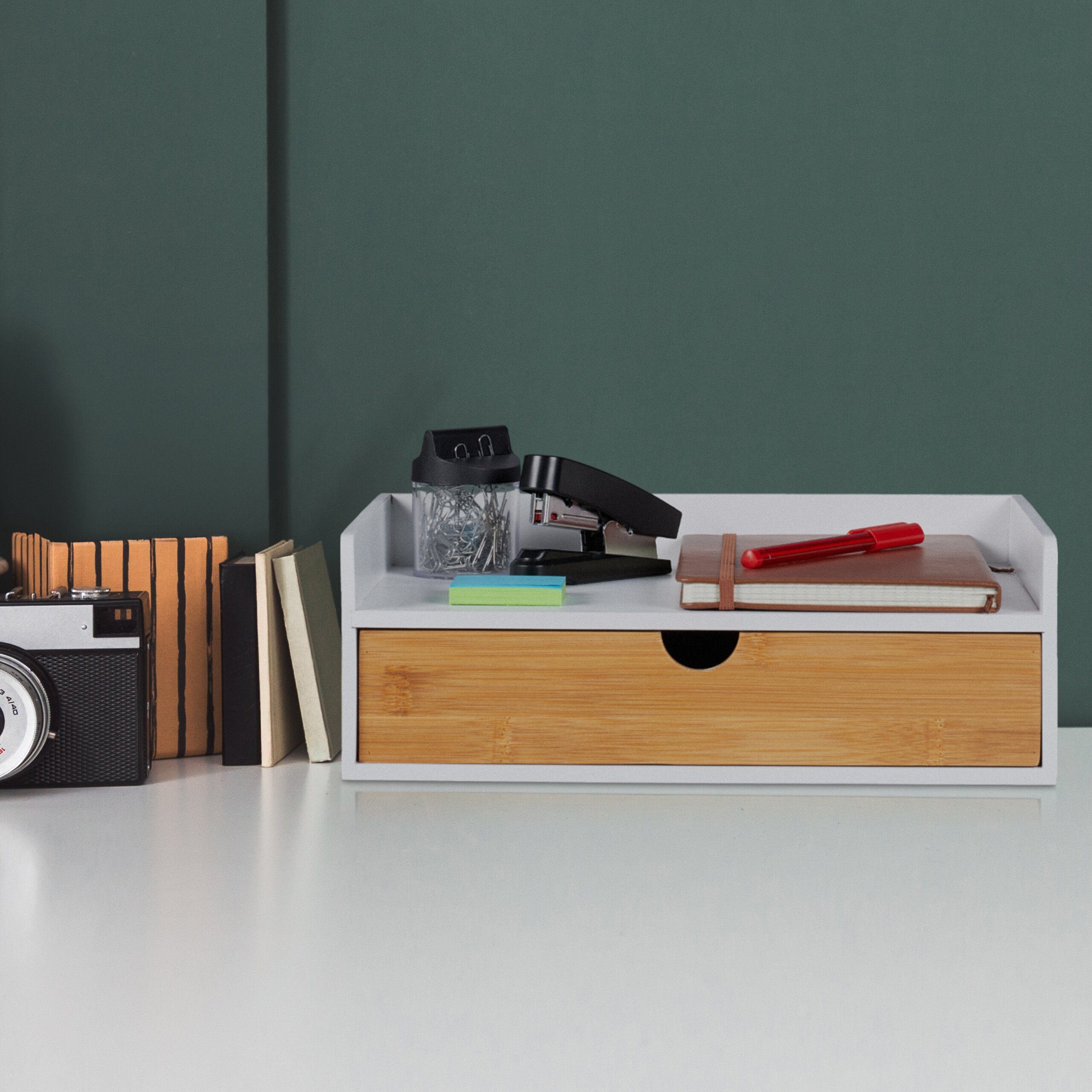 relaxdays Organizer Schreibtisch-Organizer mit Schublade (1 St) – Bild 5 von 5