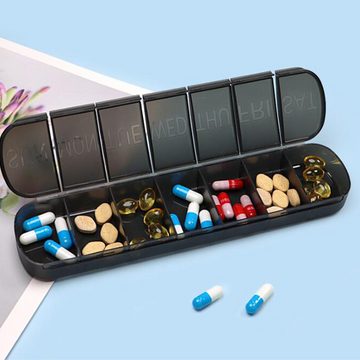 Coonoor Pillendose Tablettenbox 7 Tage 7 Fächer Tabletten Wochenbox (2 St)
