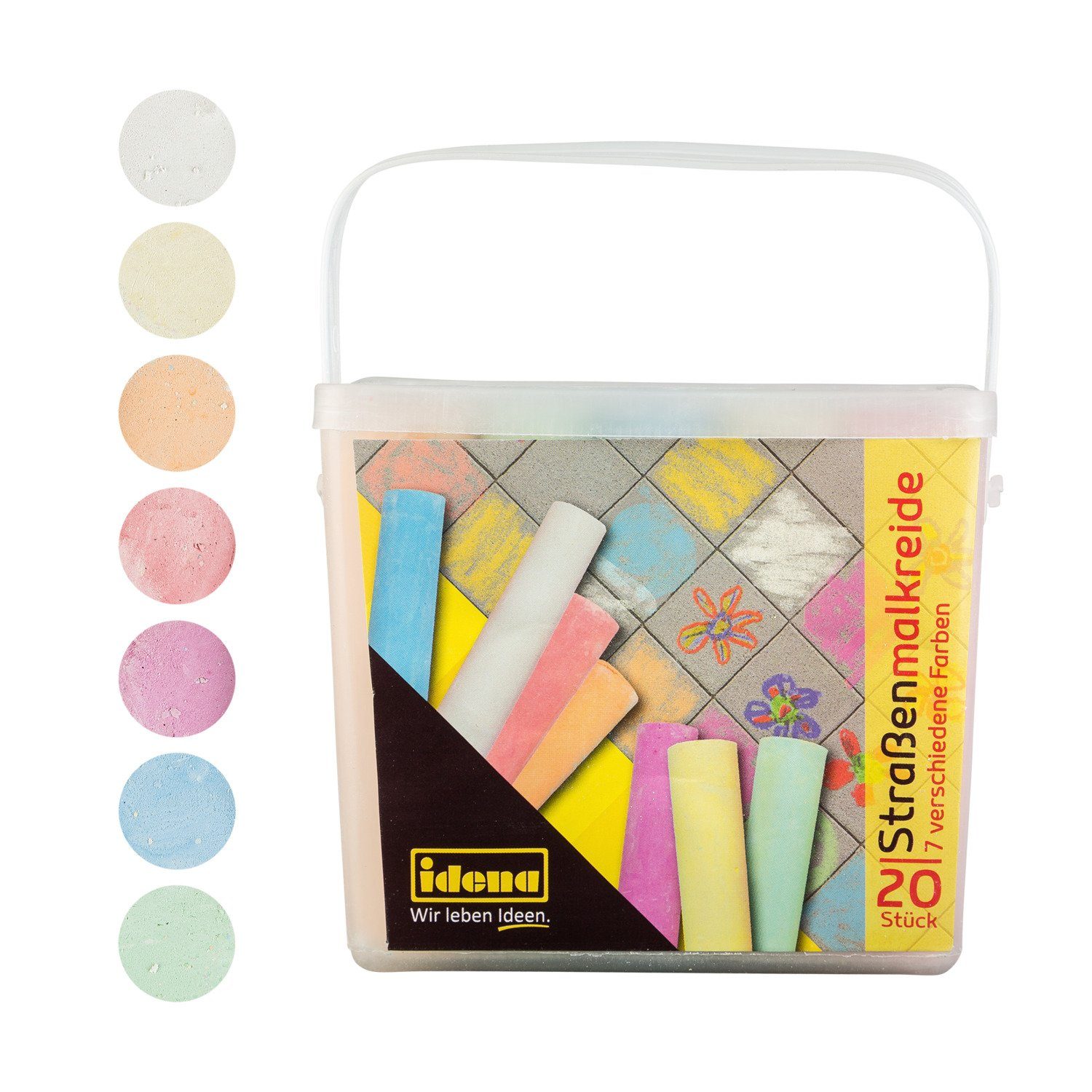 Idena Malkreide Idena Straßenmalkreide 7 Farben 20 Stück Box