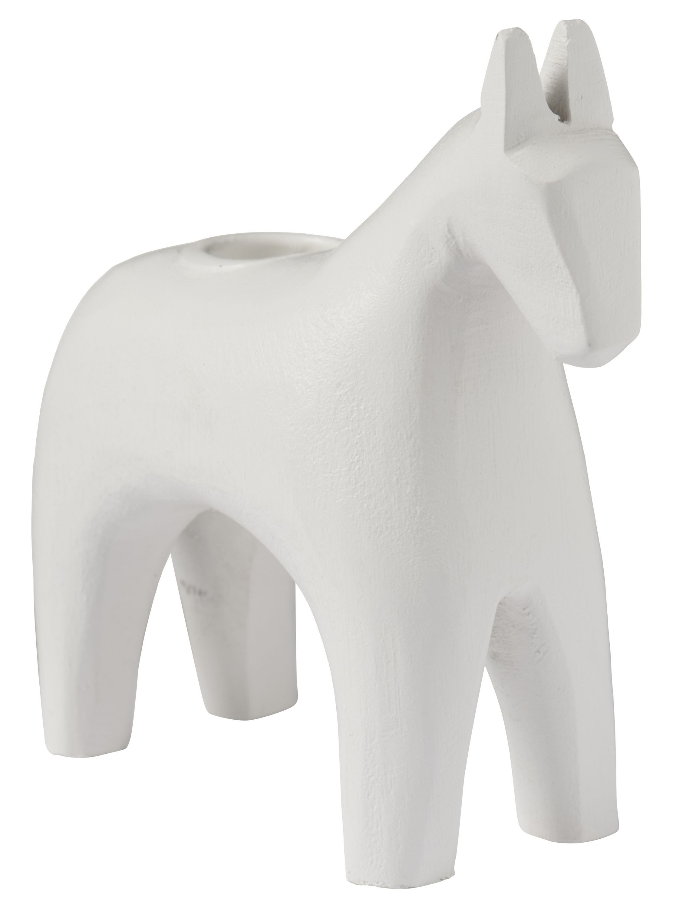 Ib Laursen Kerzenhalter Ib Laursen - Kerzenhalter Kerzenständer Unika Pferd Holz Weiß 21033-11