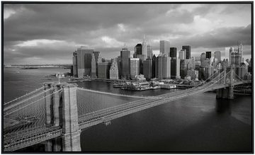 Papermoon Infrarotheizung Brooklyn Bridge schwarz / weiß, sehr angenehme Strahlungswärme