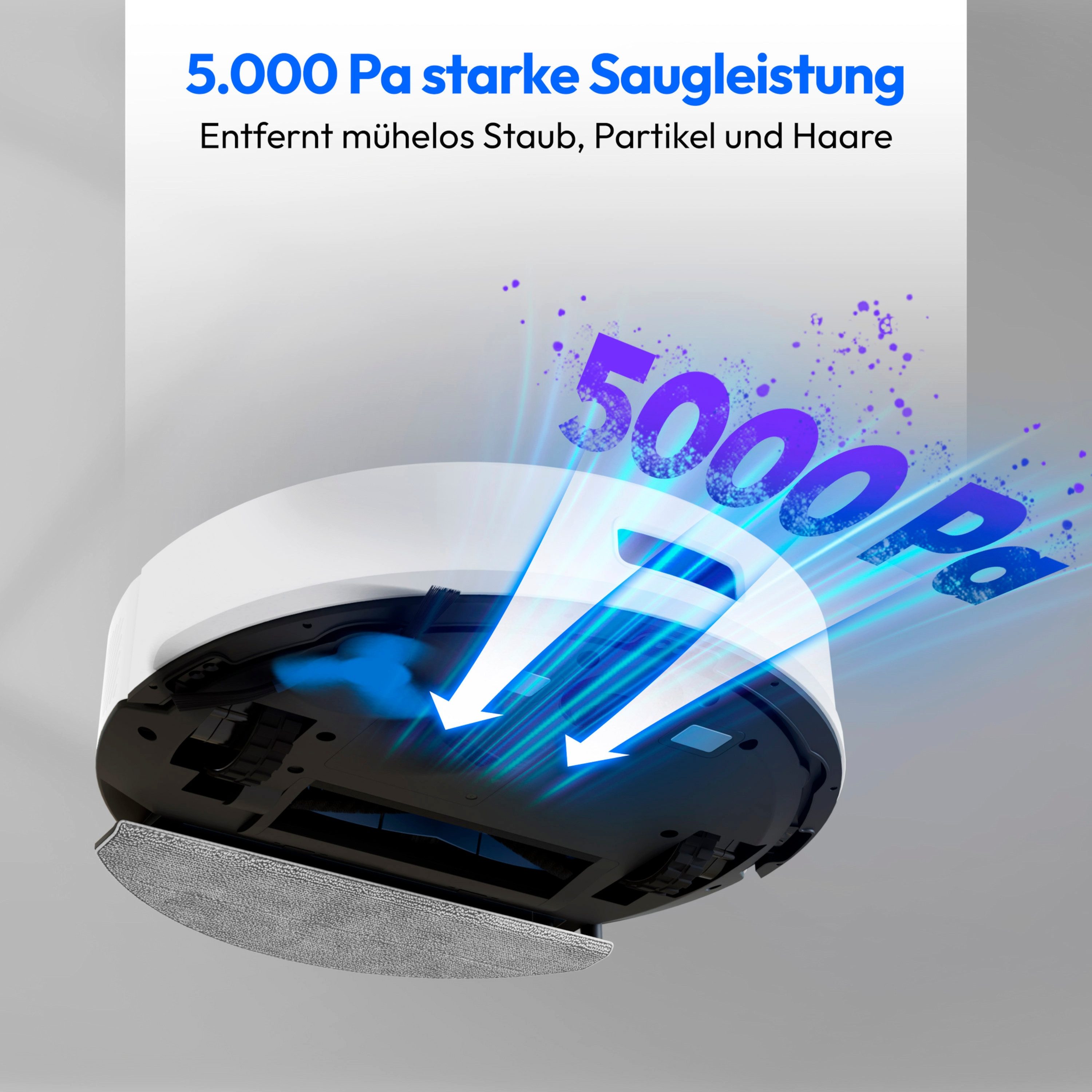 Medion® Saugroboter Smarter Saugroboter mit Wischfunktion und Absaugstation X23 SW+, beutellos, X23SW+ weiß