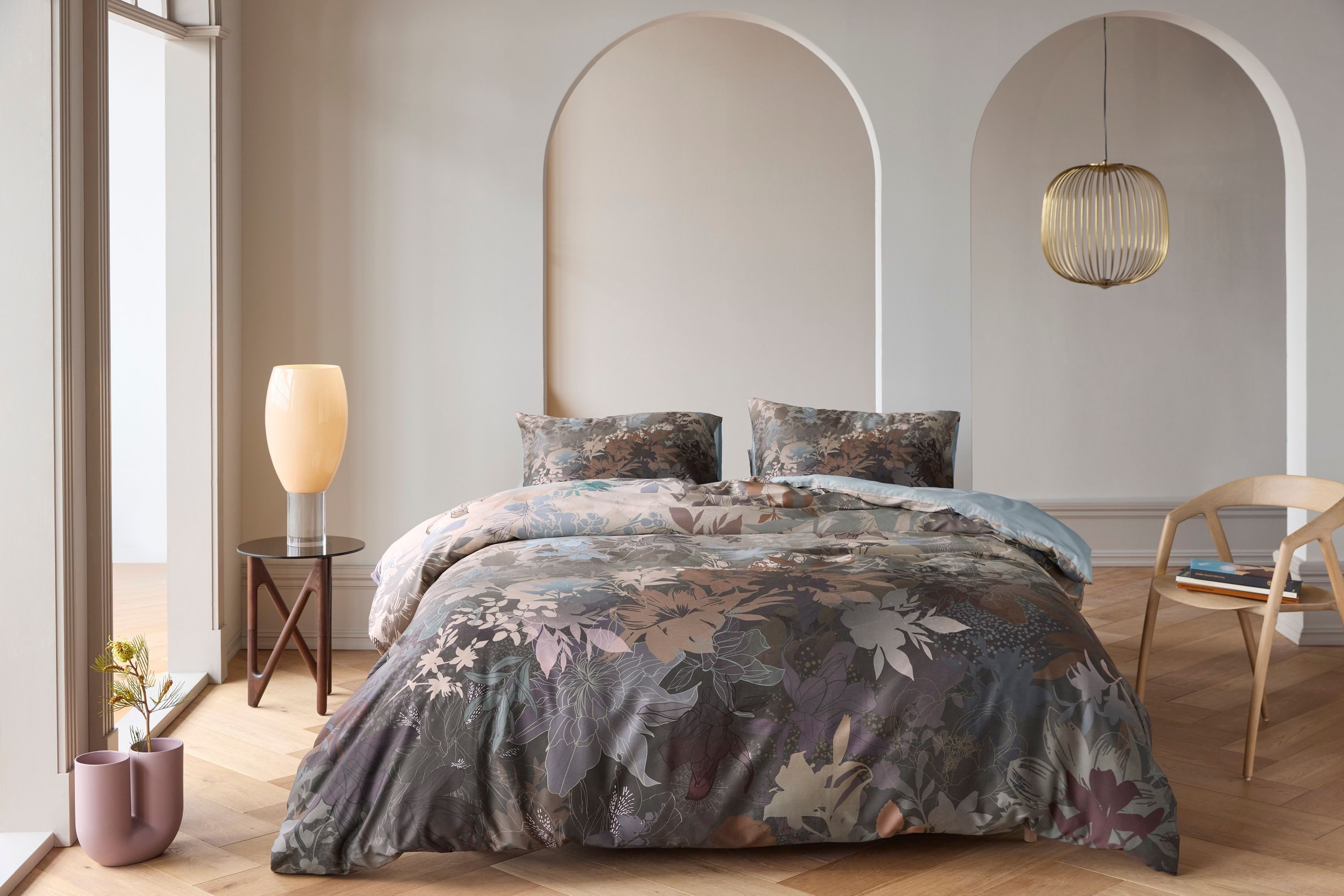 Beddinghouse Bettwäsche Mako-Satin, Mako-Satin, elder Glanz, Blumen, braun, günstig online kaufen