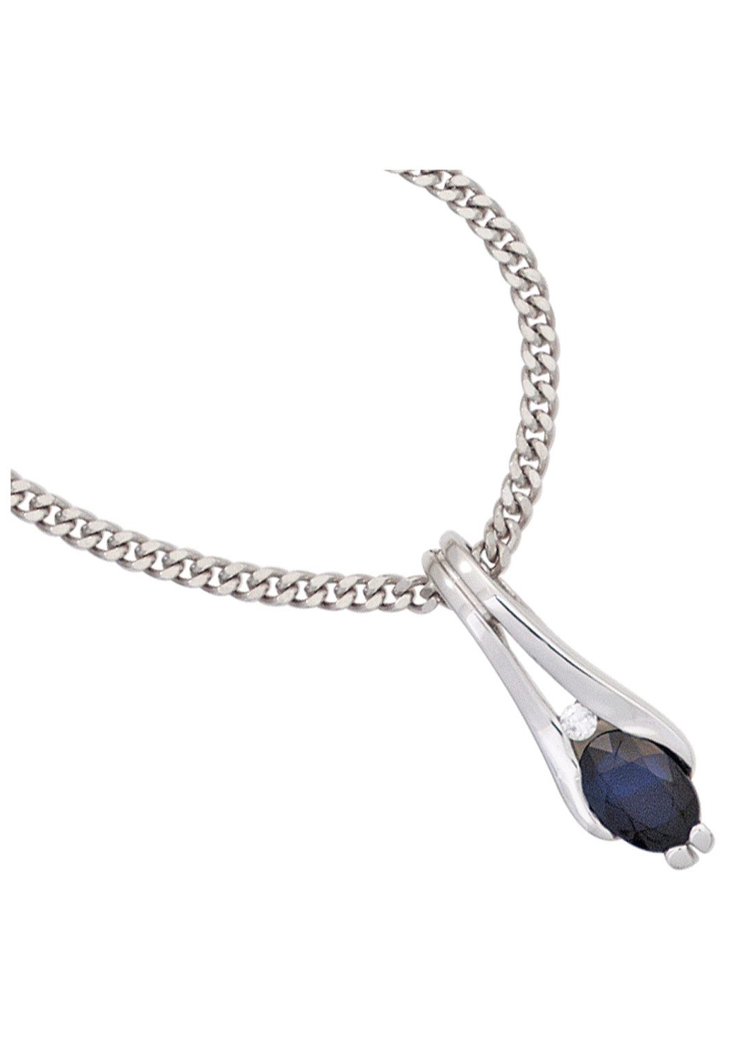 JOBO Kettenanhänger, 375 Weißgold mit ...