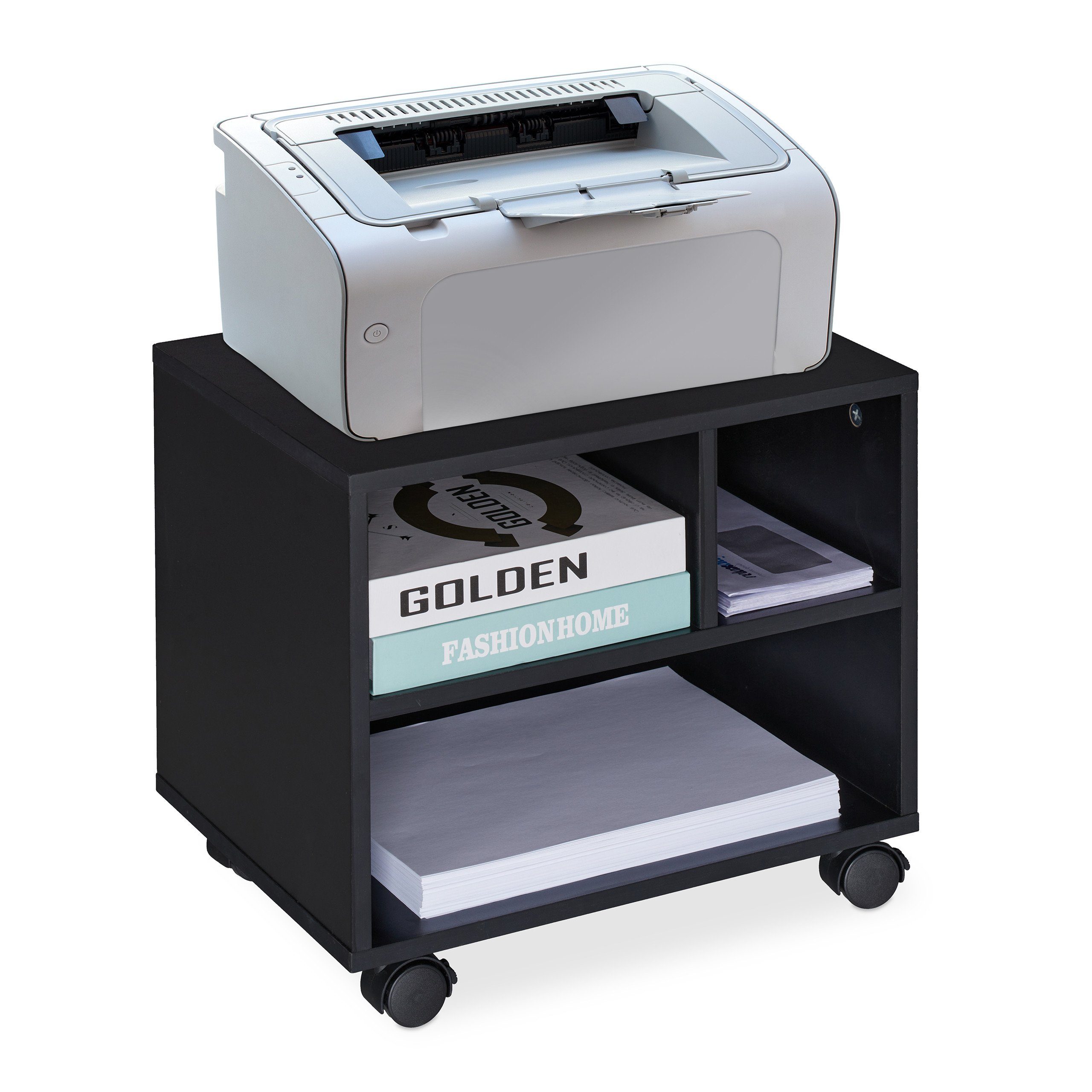 relaxdays Rollcontainer mit 3 offenen Fäch günstig online kaufen