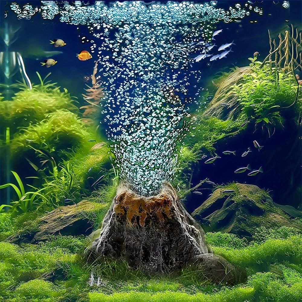 MEGAGOODS Dekofigur Aquarium Vulkan Luftstein Deko günstig online kaufen