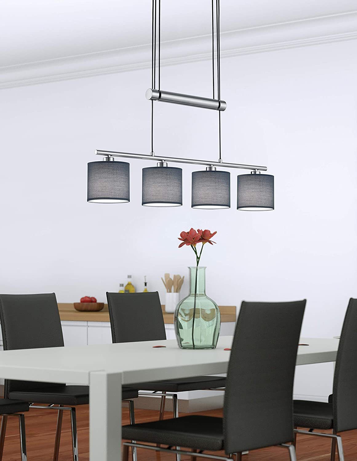 lightling Pendelleuchte Marita, höhenverstellbar, ohne Leuchtmittel, moderne Pendellampe, grau