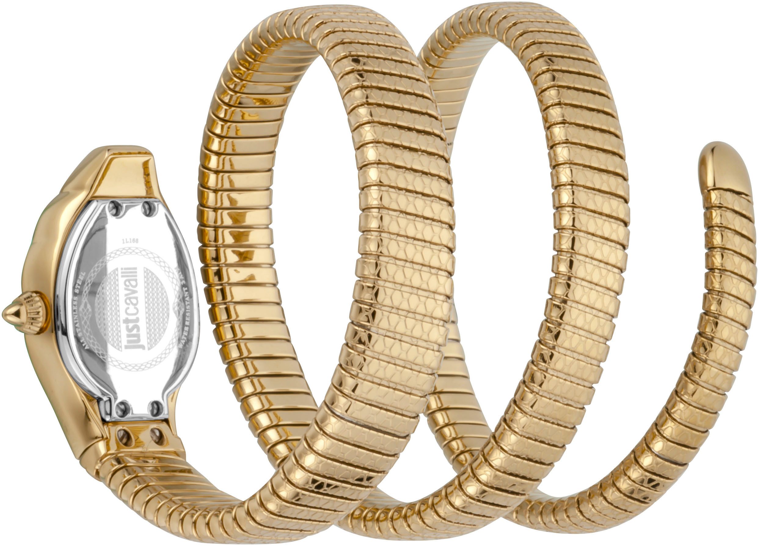 Just Cavalli Time Quarzuhr Serpente doppio JC1L168M0045, Damenuhr, Armbanduhr, Edelstahlarmband