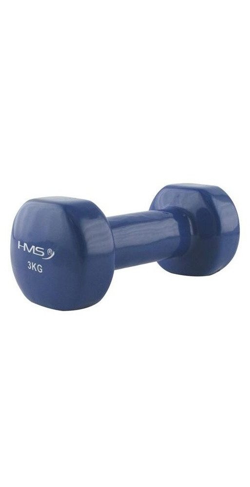 HMS Kurzhantel Fitness 17023 (Gusseisen, Vinylbeschichtung) 3kg blau - 1 Stück