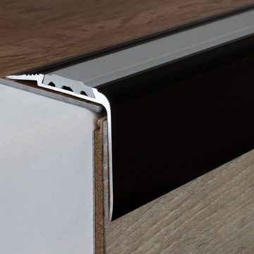PROVISTON Treppenkantenprofil Aluminium, 58 x 45 x 1000 mm, Bronze Dunkel, Treppenkante Winkel