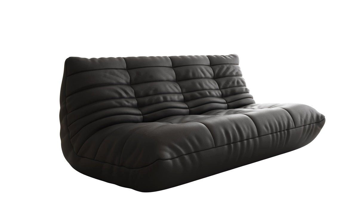 Luxusbetten24 Wohnlandschaft Designer 3 Sitzer Sofa Calmo, in Echtleder