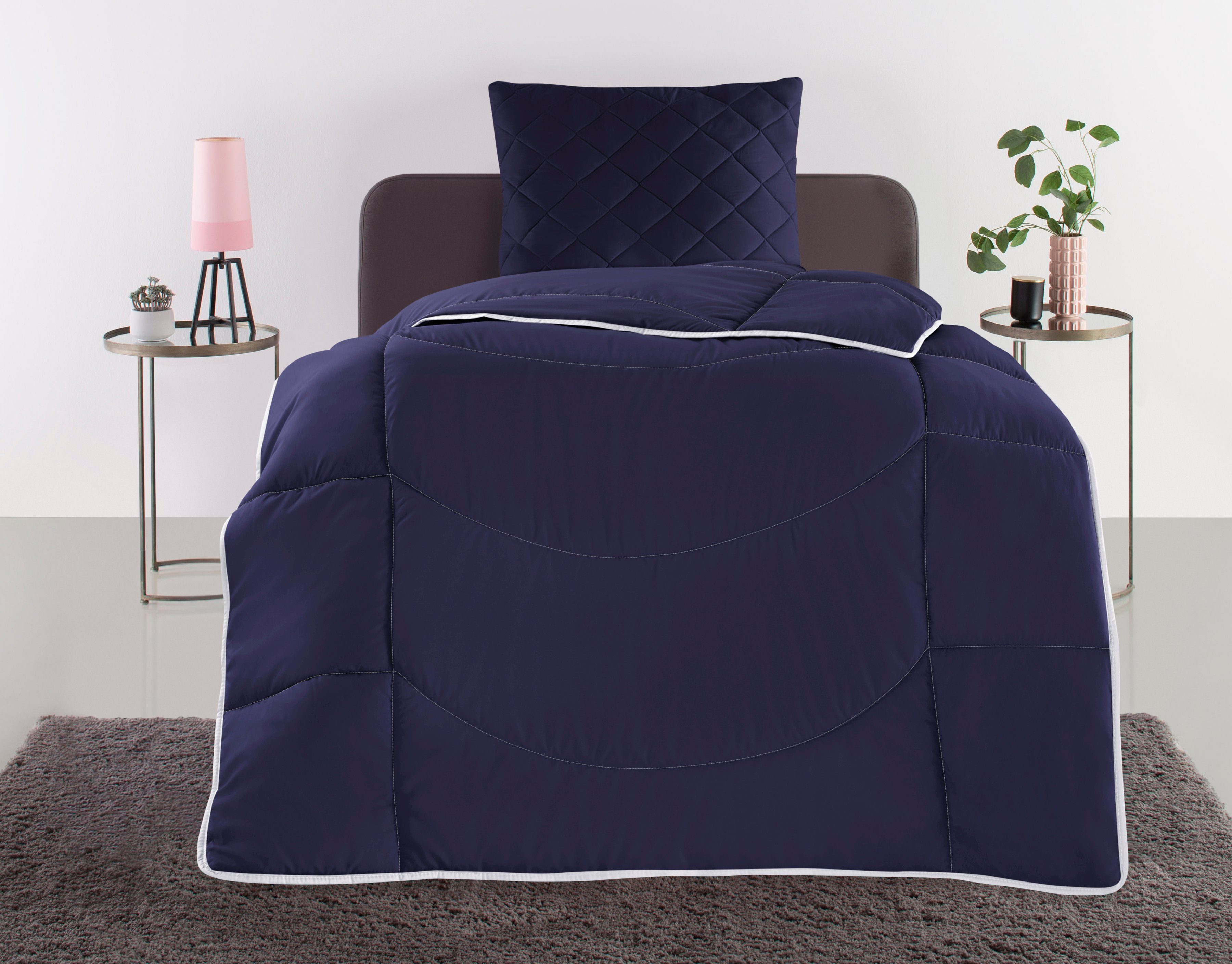 my home Steppbett + Kopfkissen Microlux, günstig online kaufen