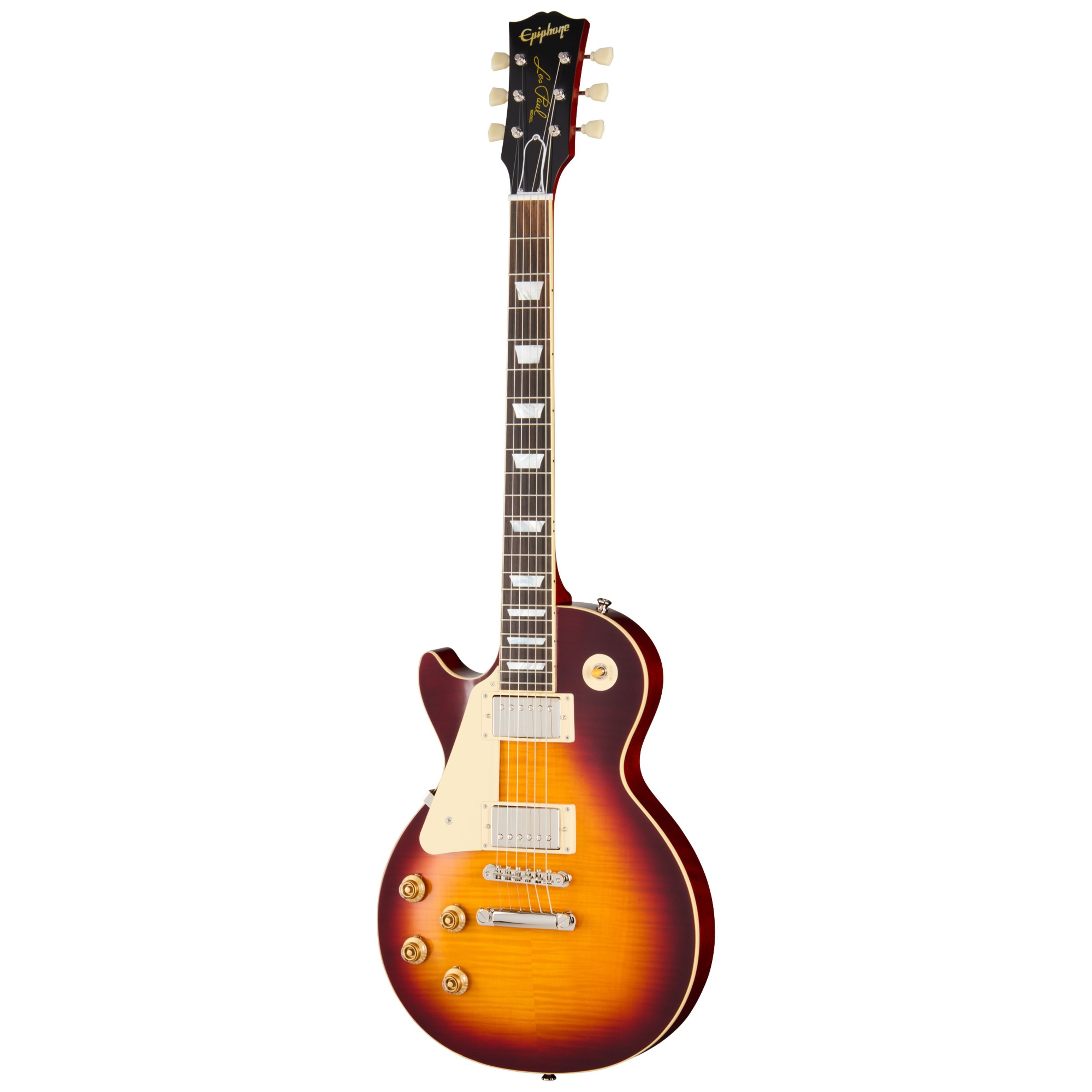 Epiphone E-Gitarre, E-Gitarren, Single Cut Modelle, 1959 Les Paul Standard Reissue Lefthand Deep Cherry Sunburst -