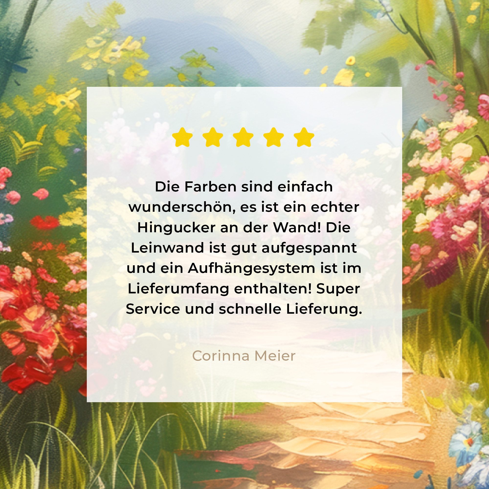 OneMillionCanvasses® Leinwandbild Natur - Landschaft - Blumen - Farbenfroh, Fotodruck (1 St), Wandbild, Deko Schlafzimmer Wohnzimmer Flur 20x20 cm – Bild 5 von 5