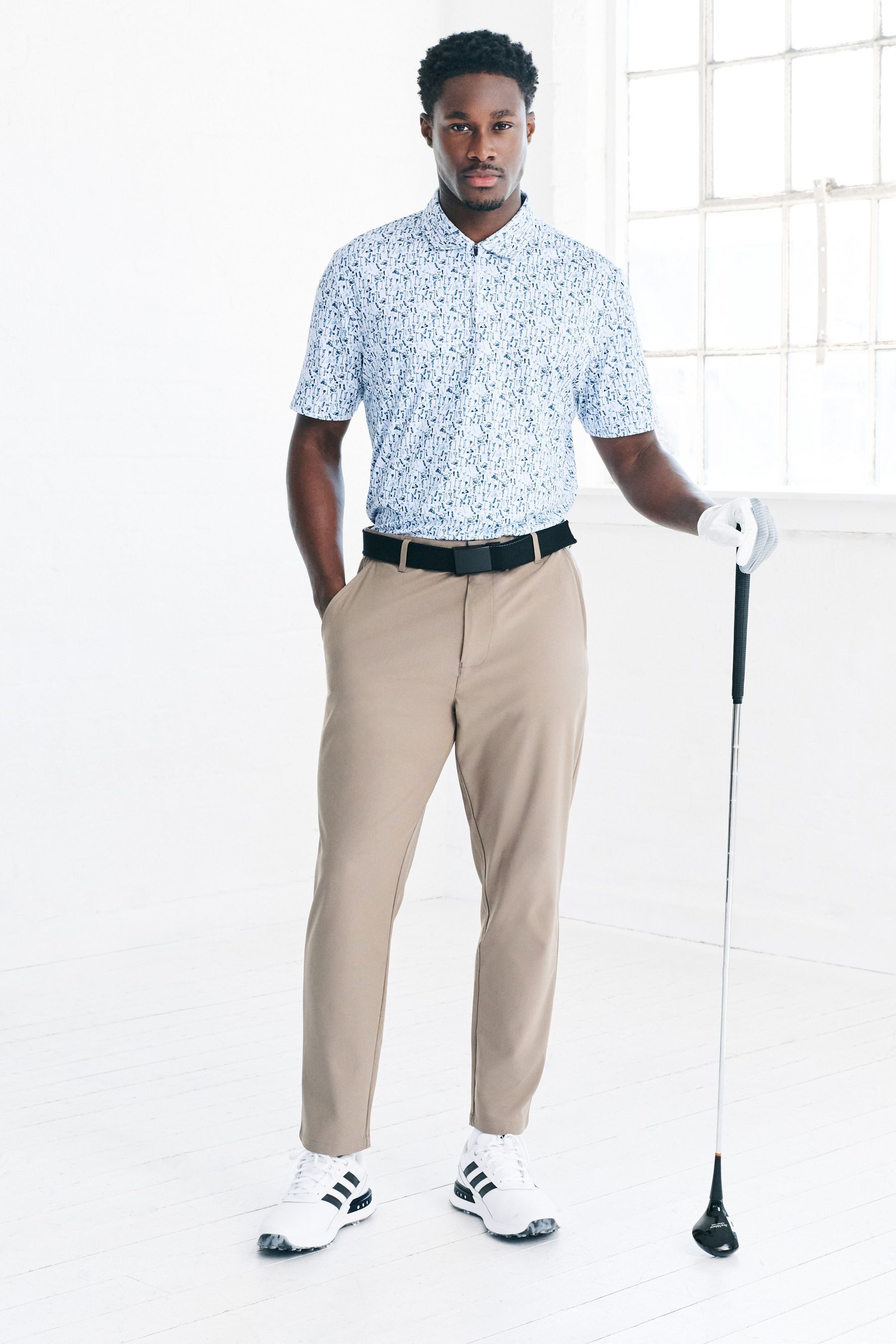 Next Poloshirt Active Golf Poloshirt mit geometrischem Print (1-tlg)