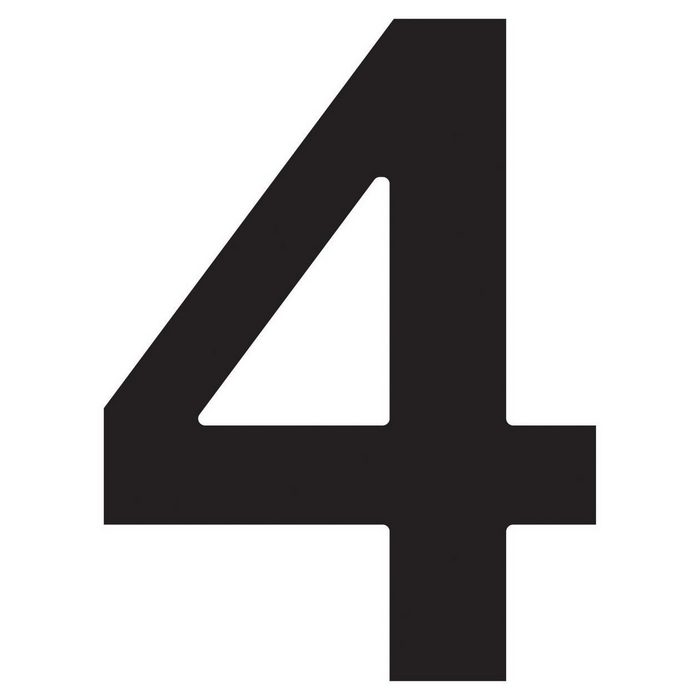 Bravios Briefkasten Hausnummer ''4'' Schwarz