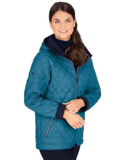 Trigema Sweatjacke TRIGEMA Steppjacke mit Kapuze aus Sweat-Qualität (1-tlg)