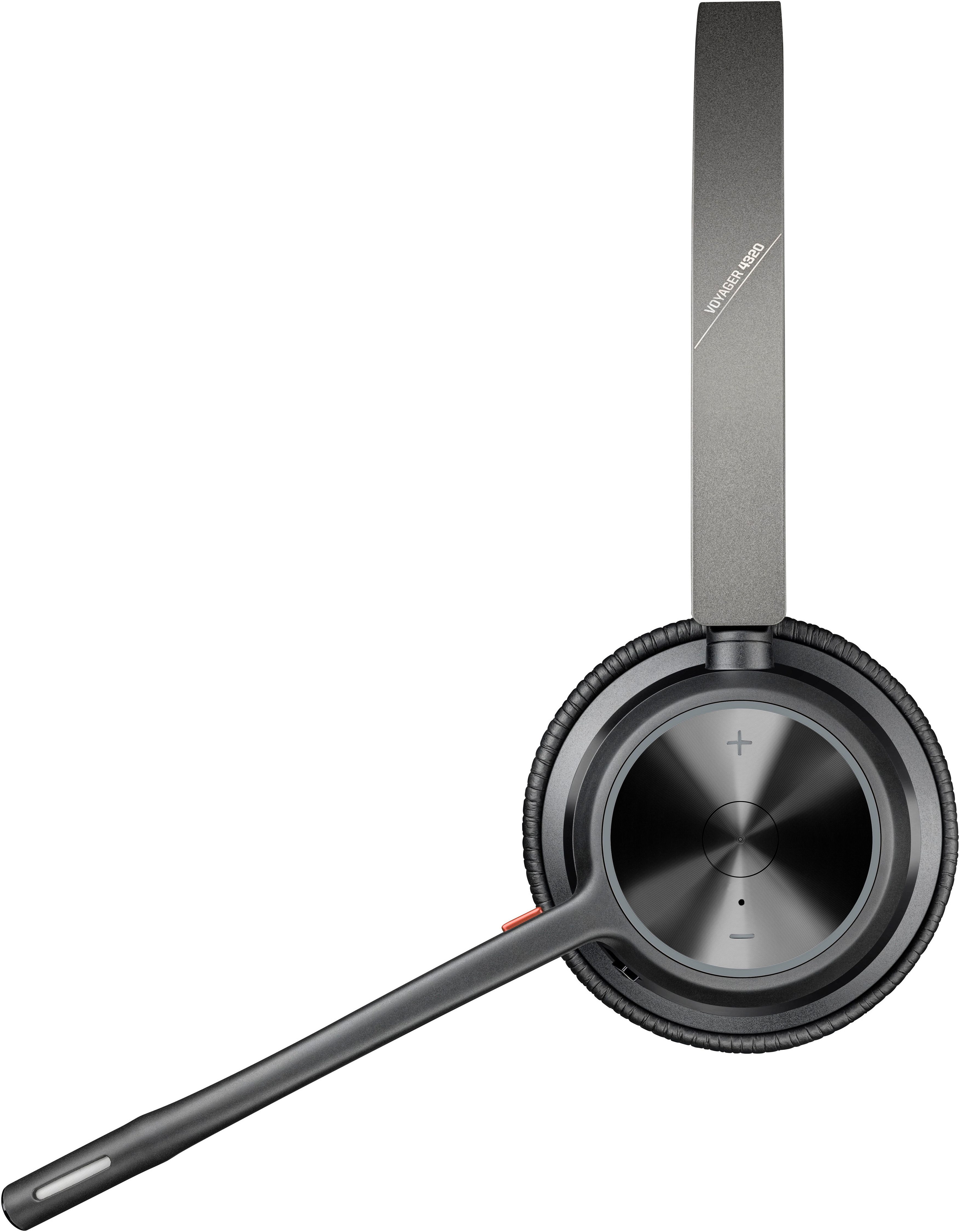 HP Voyager 4320 UC Stereo USB-A Headset +BT700 USB-A Adapter +Ladestation Kopfhörer (Freisprechfunktion, Rauschunterdrückung, Sprachsteuerung, Google Assistant, Siri, Bluetooth)