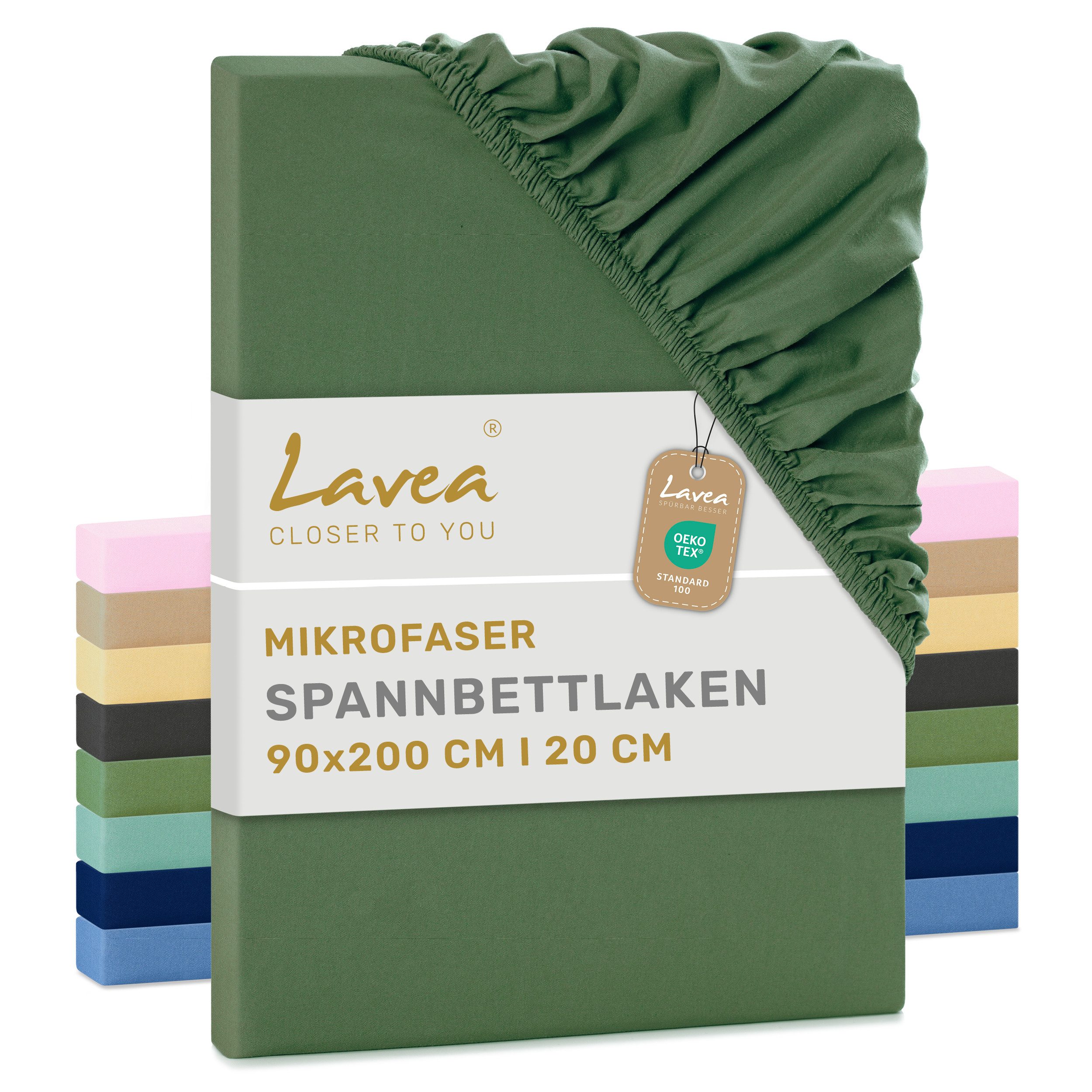Lavea Spannbettlaken Bettlaken, Spannlaken Mikrofaser, 180x200cm, 200x200cm günstig online kaufen