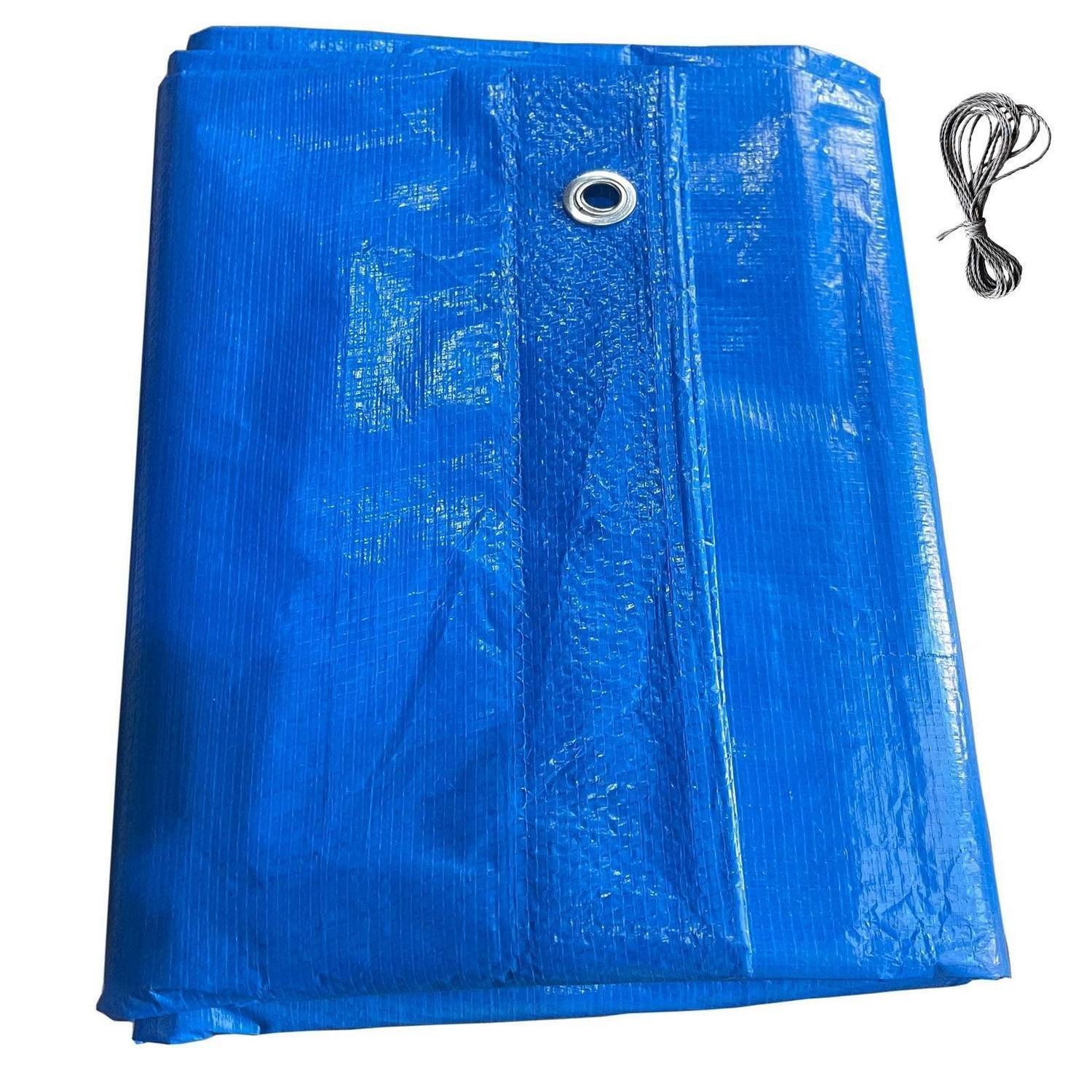 LuxusKollektion Schutzplane Gewebeplane Blau 3x6m mit Ösen (1-St)
