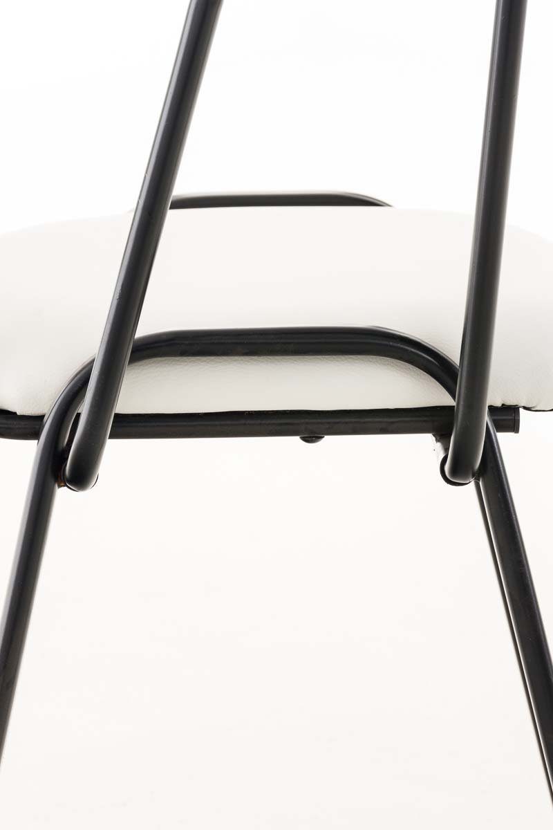 Konferenzstuhl mit weiß Gestell: - (Besprechungsstuhl schwarz hochwertiger - Polsterung Sitzfläche: - TPFLiving - Metall Warteraumstuhl Messestuhl), Kunstleder Keen Besucherstuhl