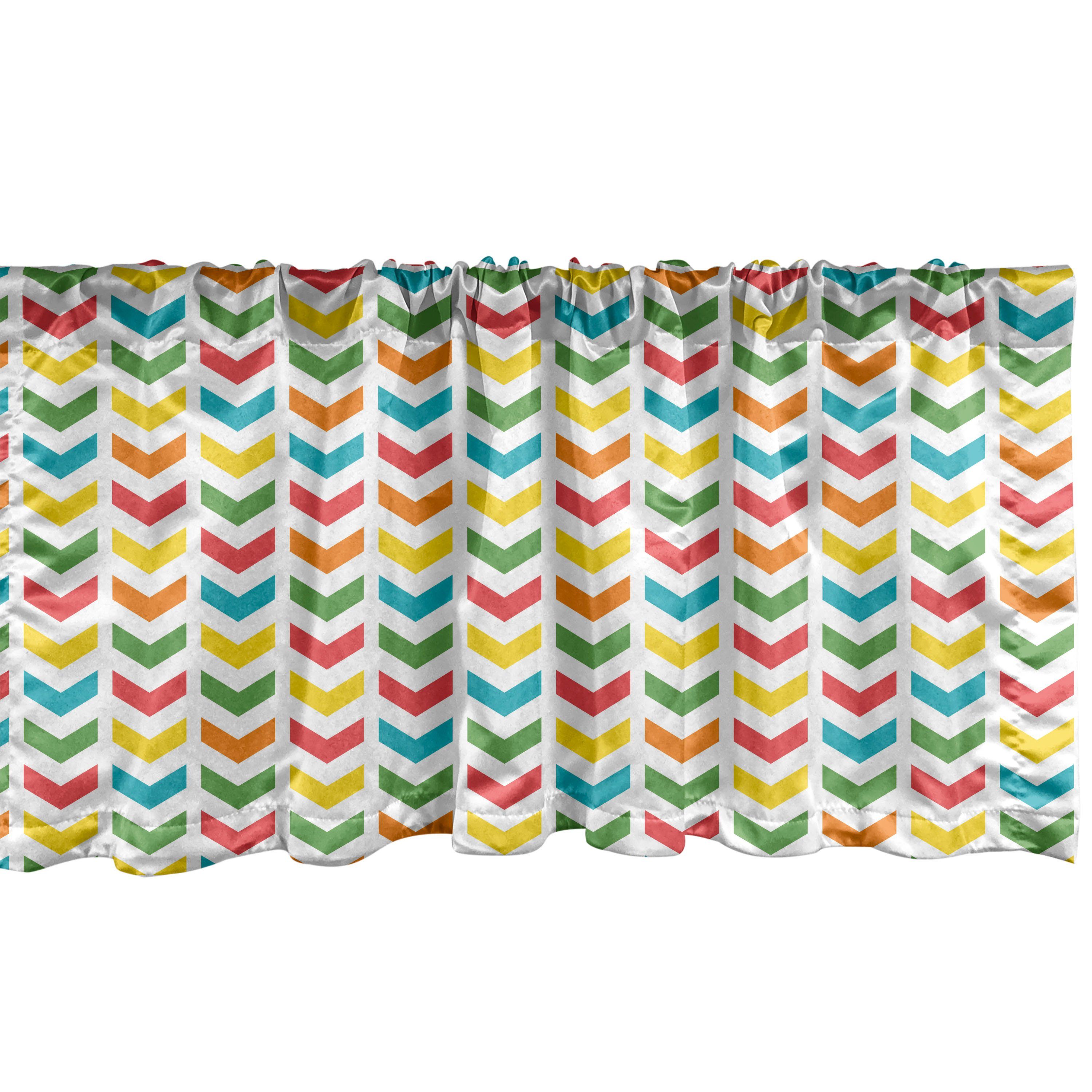 Scheibengardine Vorhang Volant für Küche Schlafzimmer Dekor mit Stangentasche, Abakuhaus, Microfaser, Pfeil Bunte Repetitive Pfeile